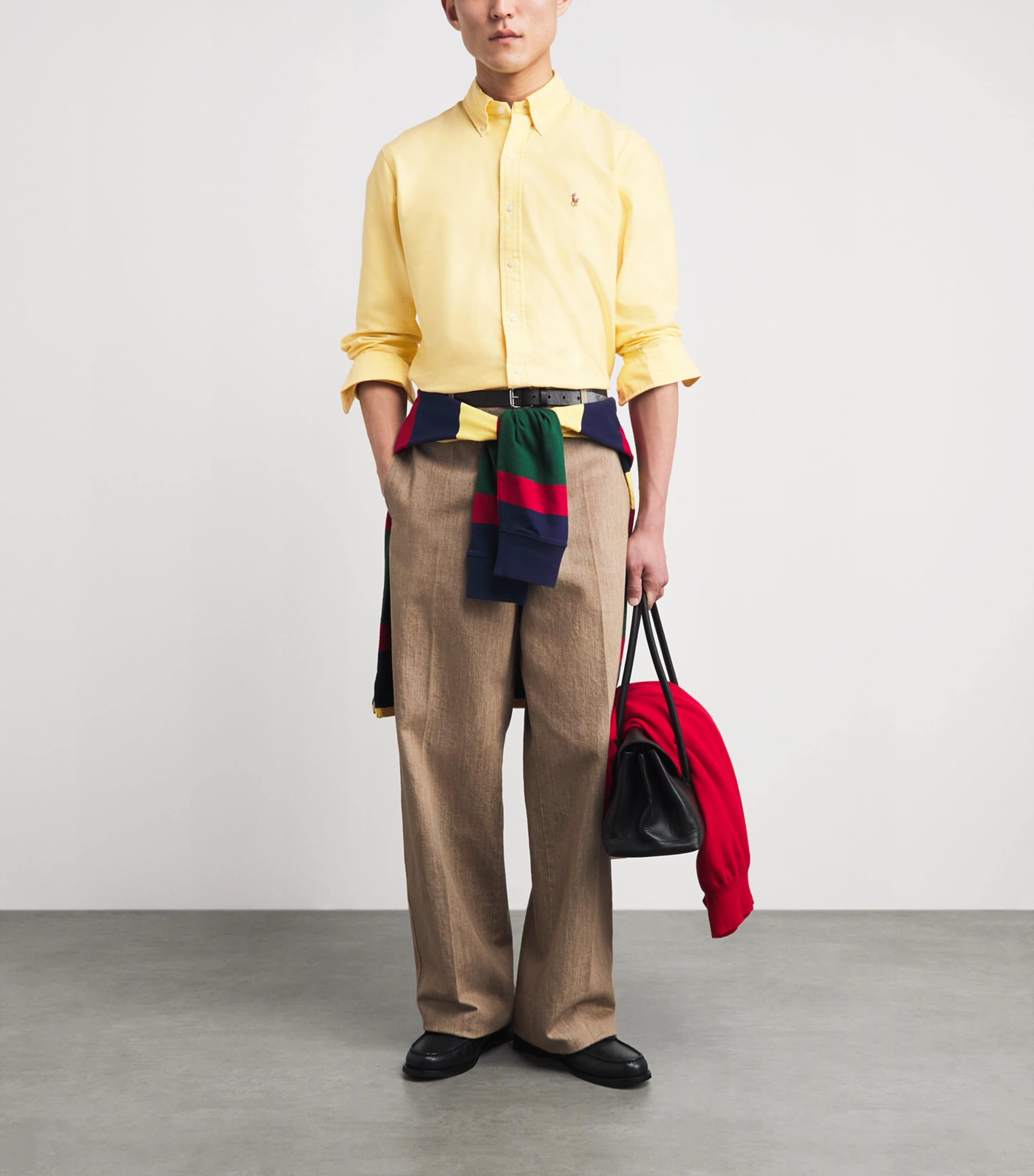 Polo Ralph Lauren Mens Custom Fit Oxford Shirt Yellow Oxford Image 2
