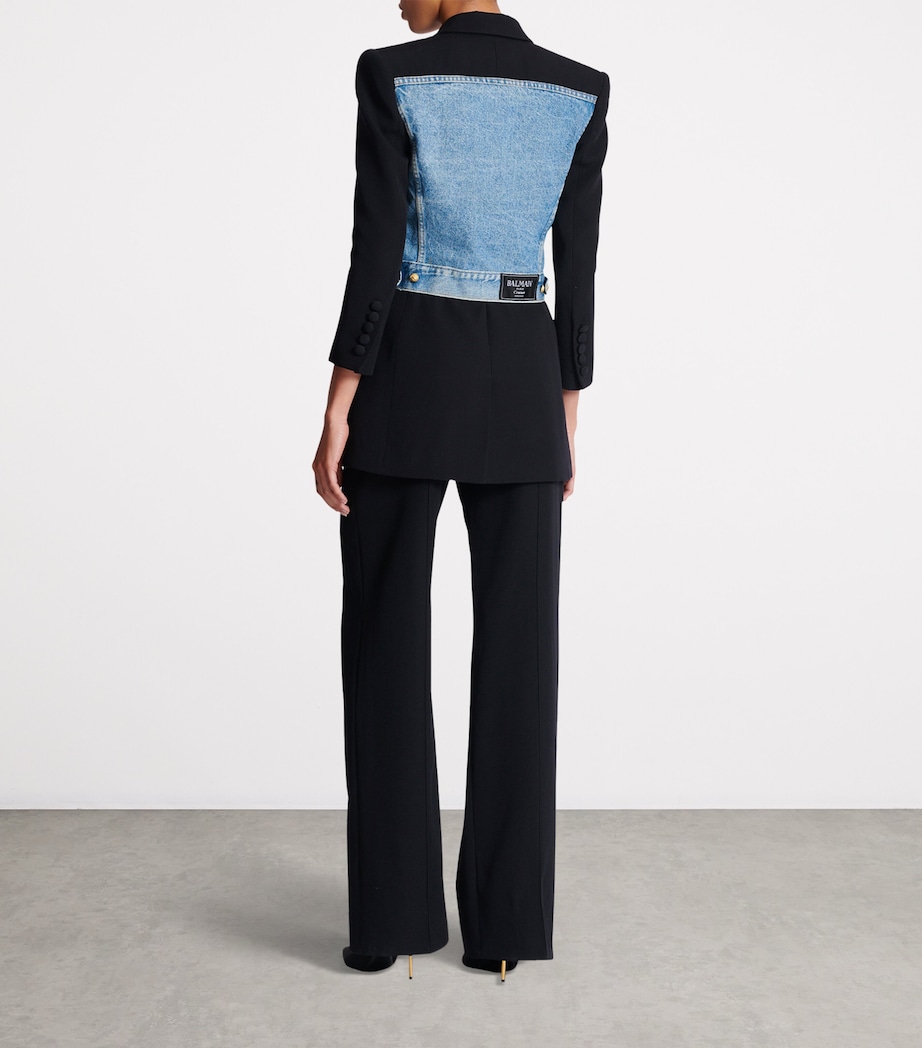 Virgin Wool-Denim Blazer ENA NOIR/BLEU DENIM Image 3