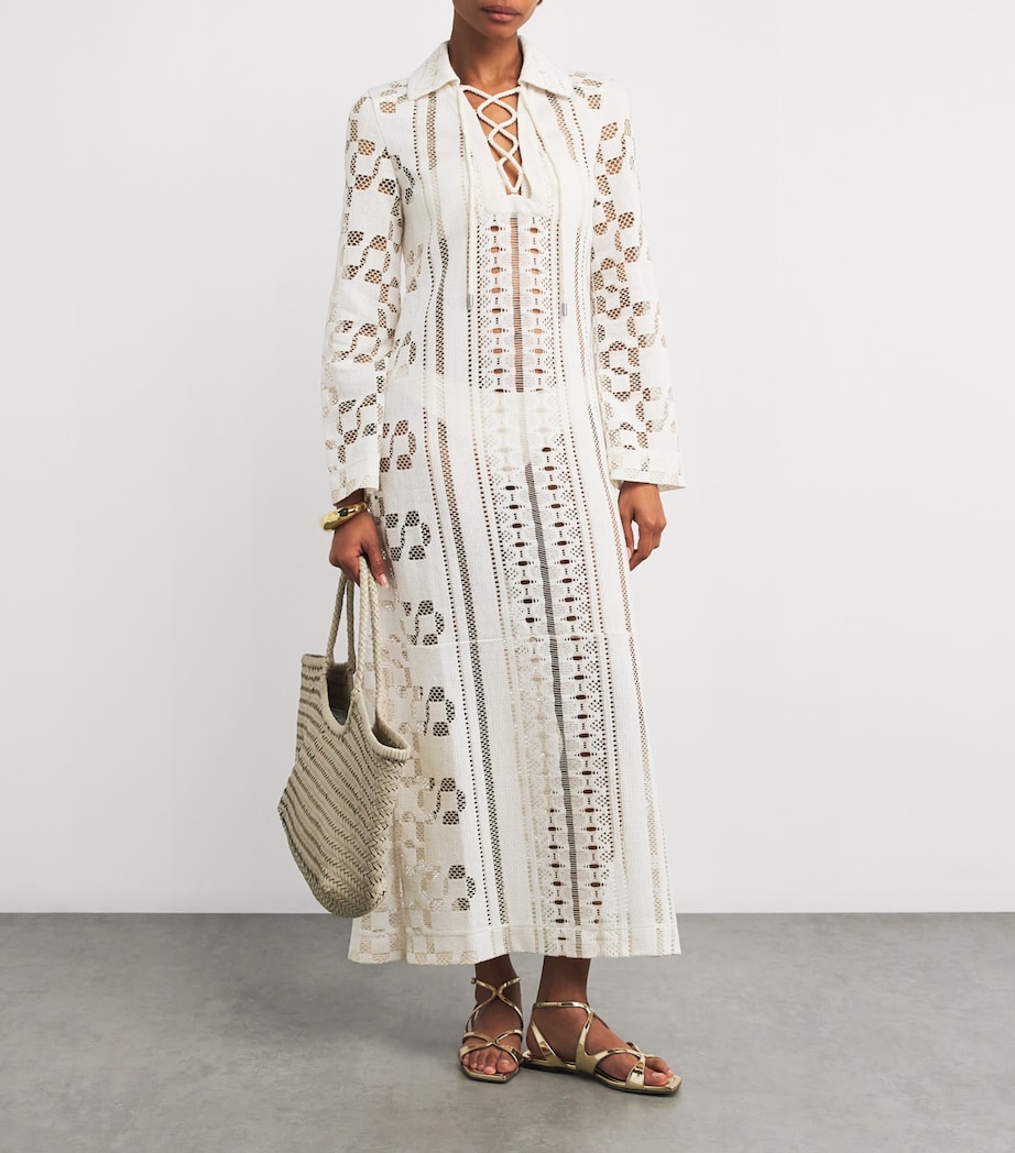 Lace-Up Wiliama Maxi Dress WHITE MULTI Image 2