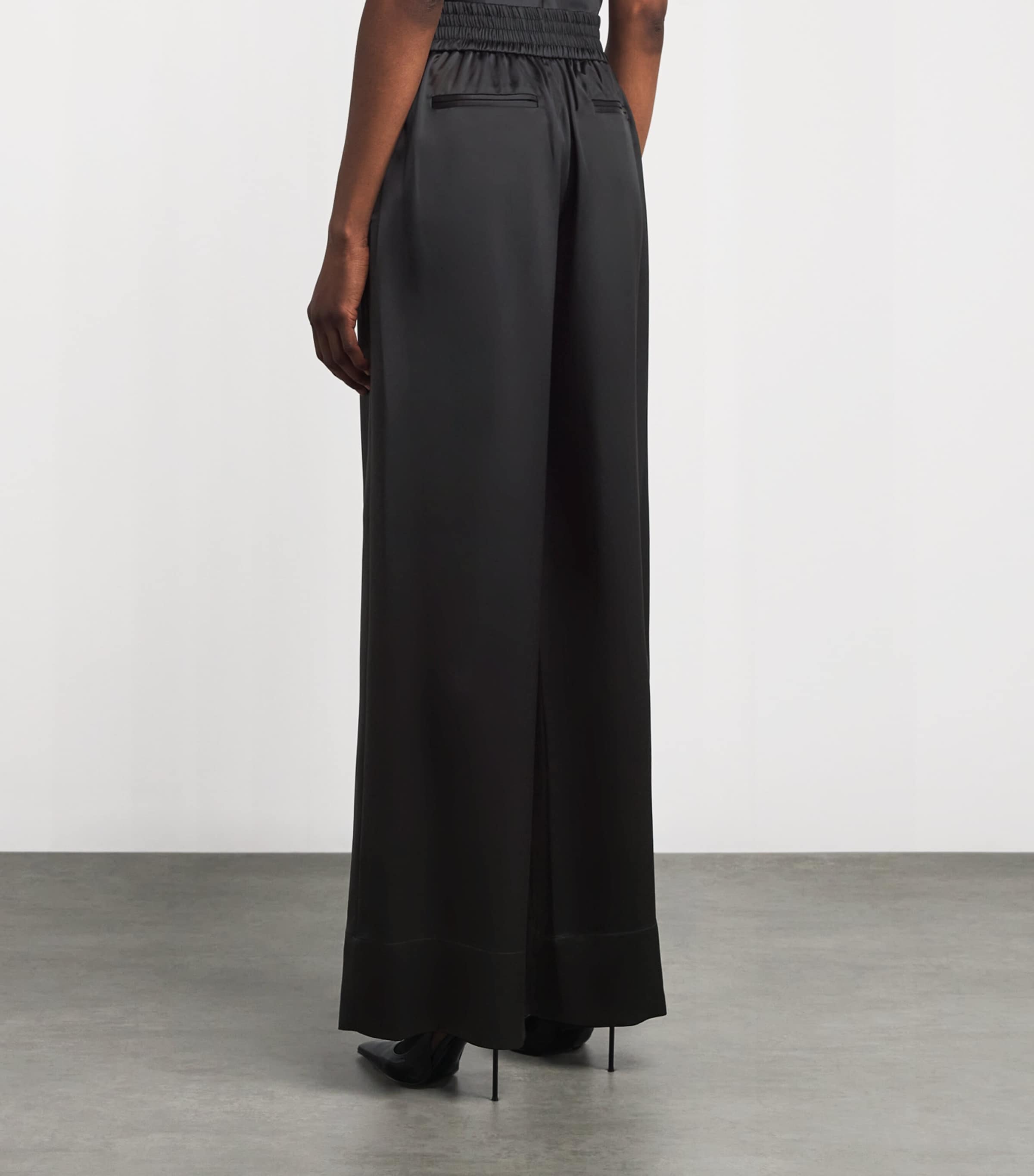 Satin Dijon Tailored Trousers BLACK Image 4