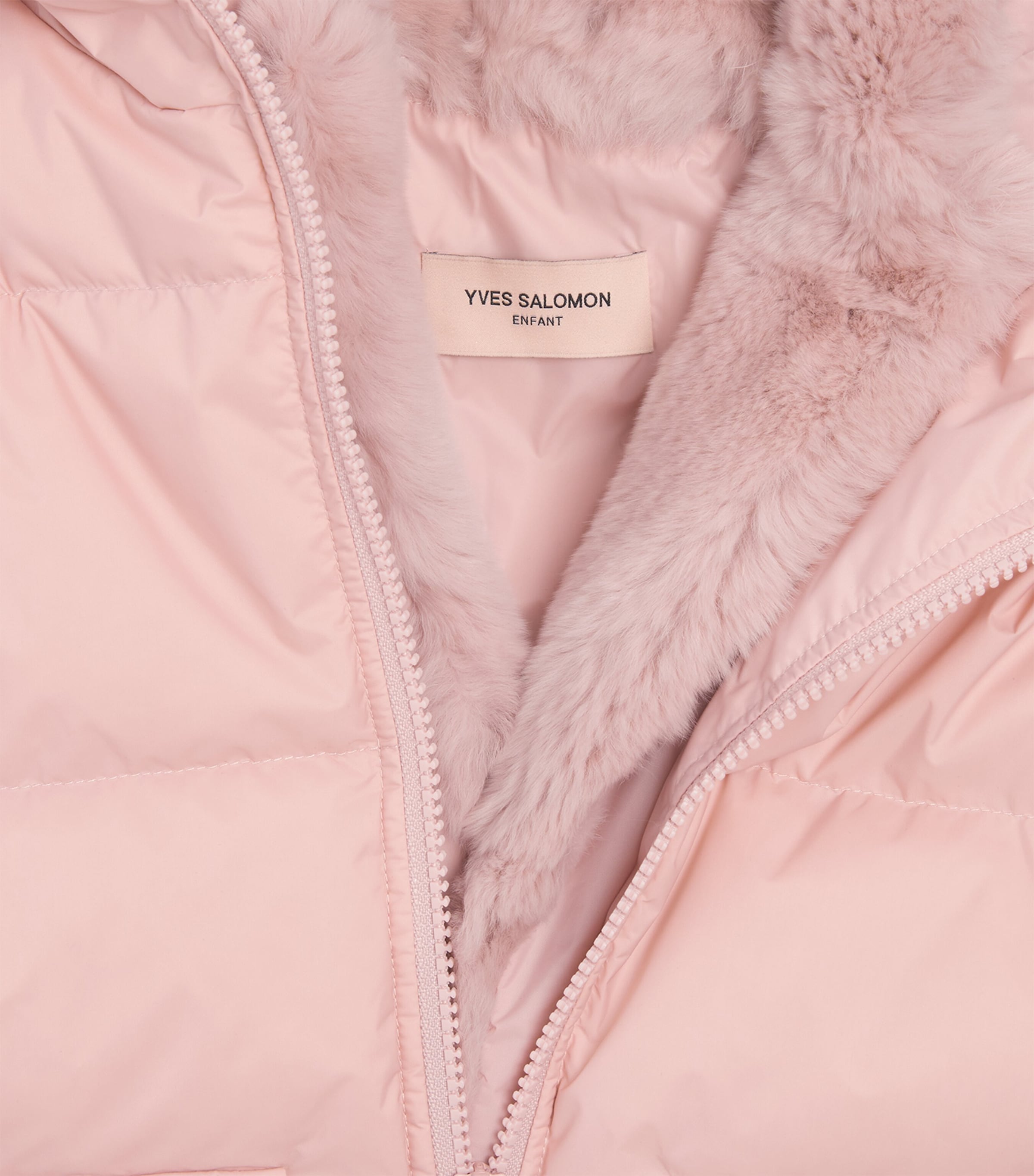 Yves Salomon Enfant Down Lambskin-Insert Puffer Jacket (4-14 Years) Image 3