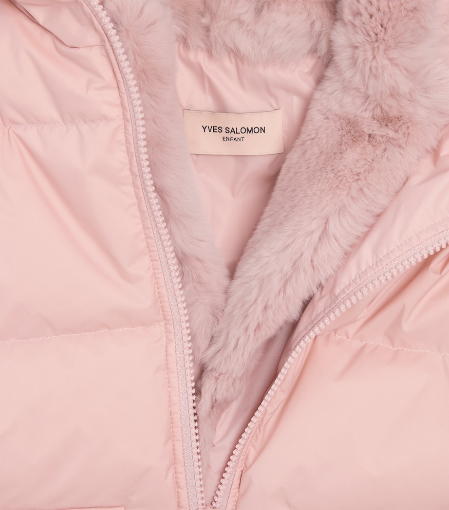 Yves Salomon Enfant Down Lambskin-Insert Puffer Jacket (4-14 Years) Image 3