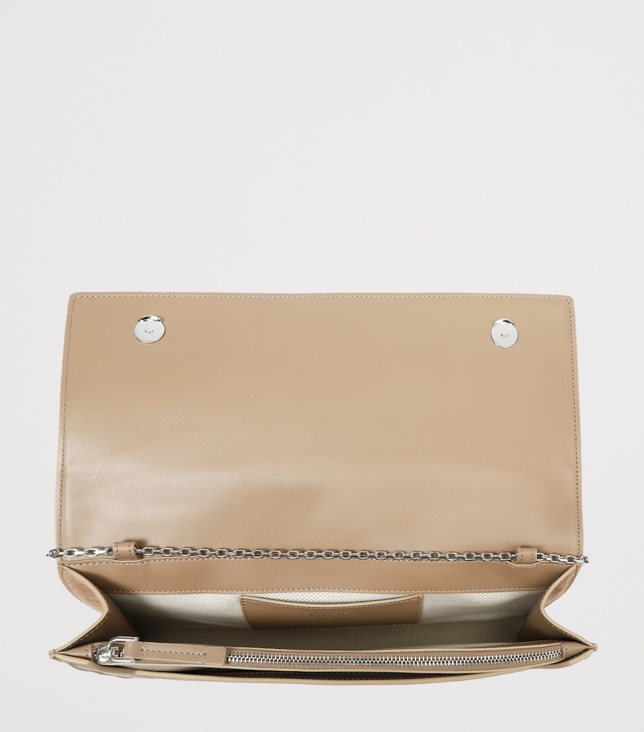 Suede Belle Vivier Clutch Bag BEIGE Image 2