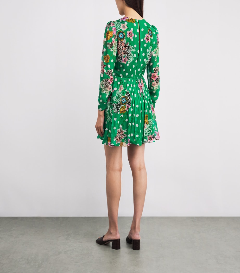Saloni Womens Silk-Blend Blythe-B Mini Dress Clsia Grdn Plmt Image 3