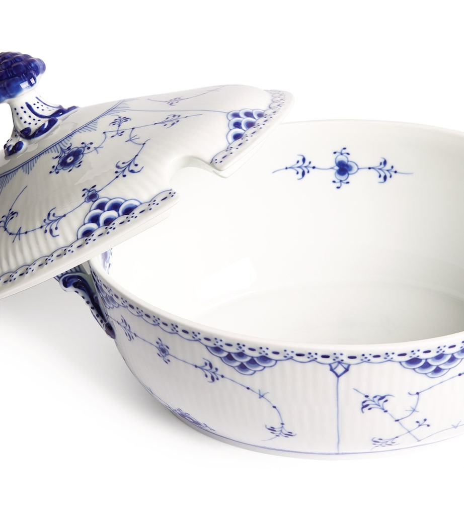 Blue Fluted Half Lace Tureen (32.5cm) BLUE Image 2