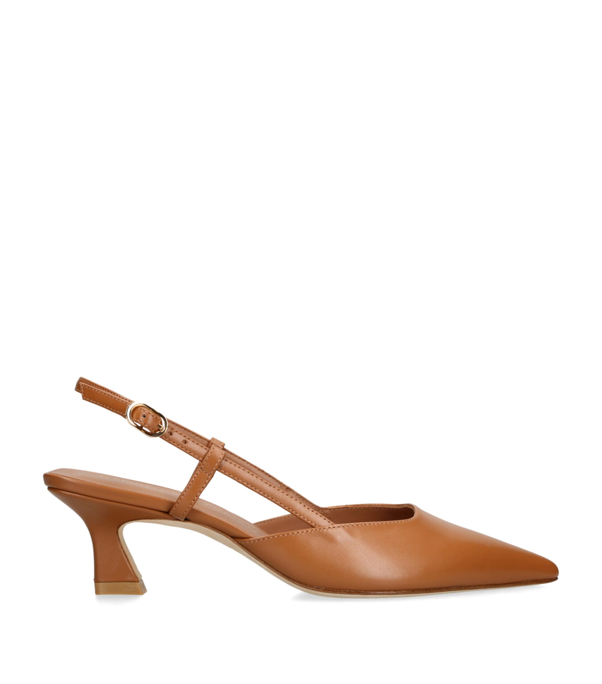Leather Vinnie Slingback Pumps 50 TAN Image 1