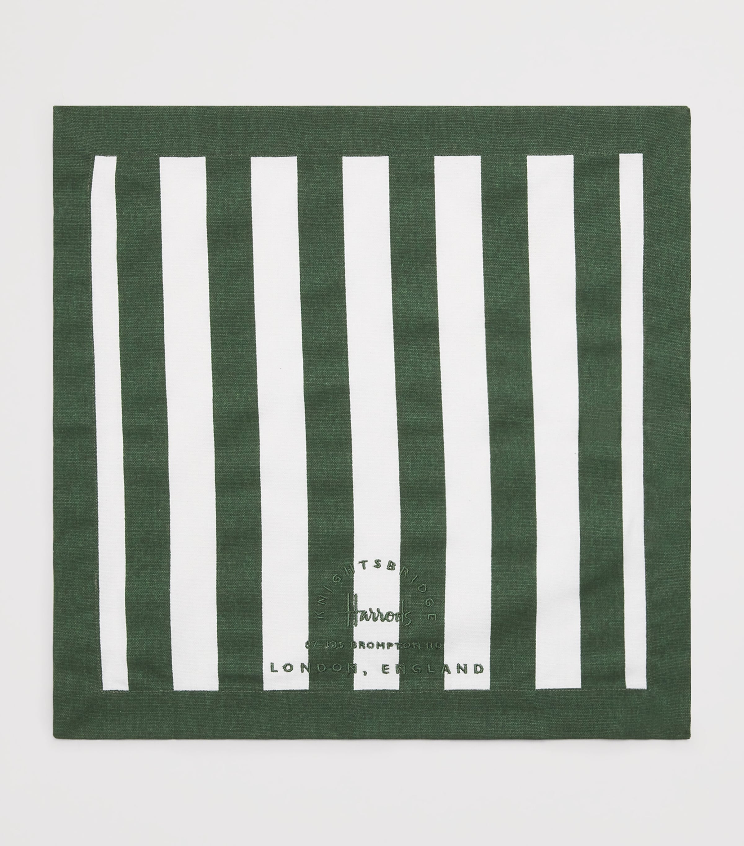 Set of 4 Cotton Stripe Placemats GREEN Image 2