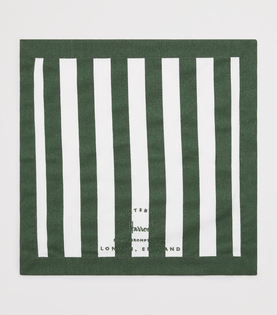 Set of 4 Cotton Stripe Placemats GREEN Image 2
