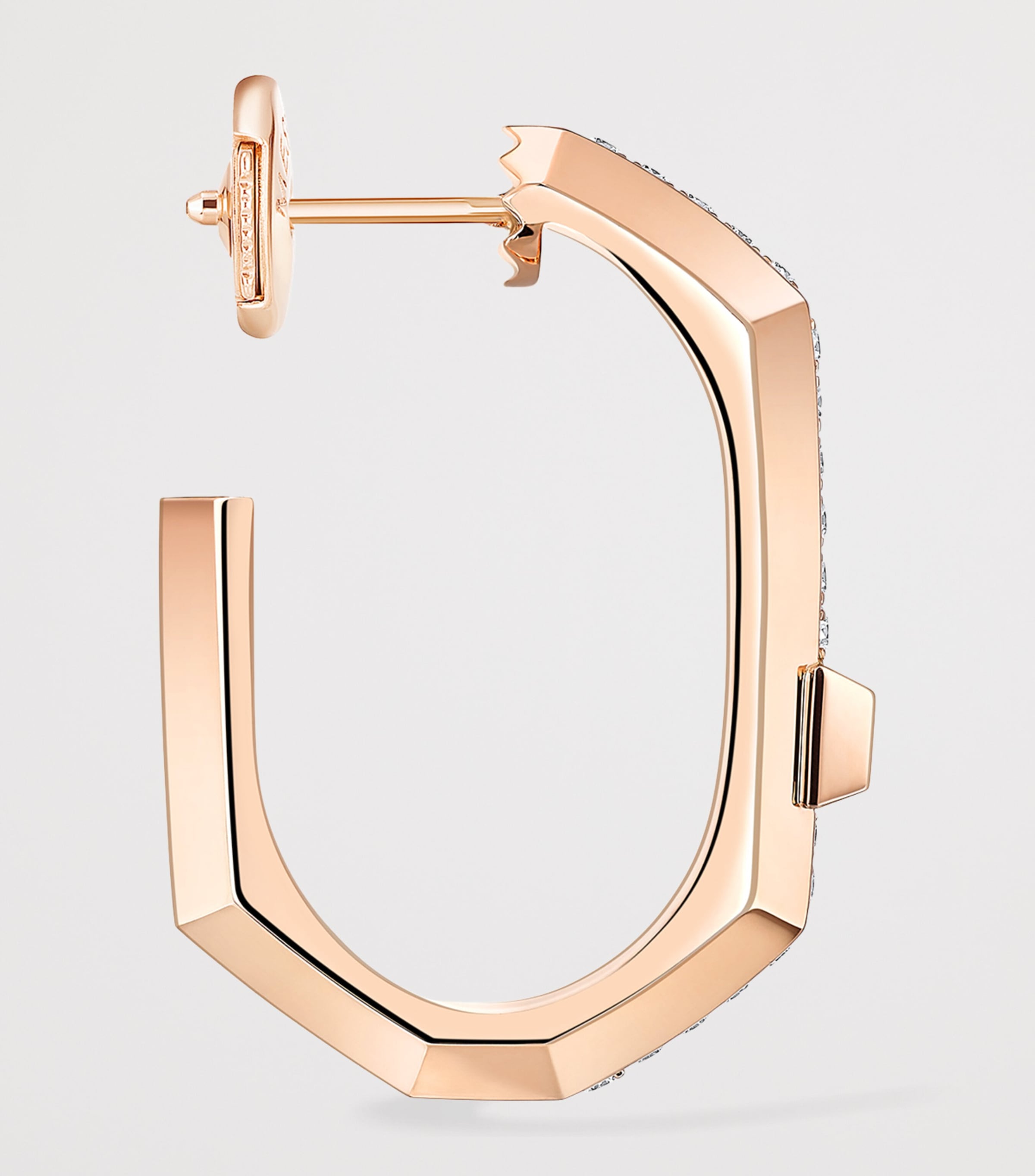 Messika Moderniste Small Yellow Gold and Diamond Single Hoop Earring Pink Gold Image 3