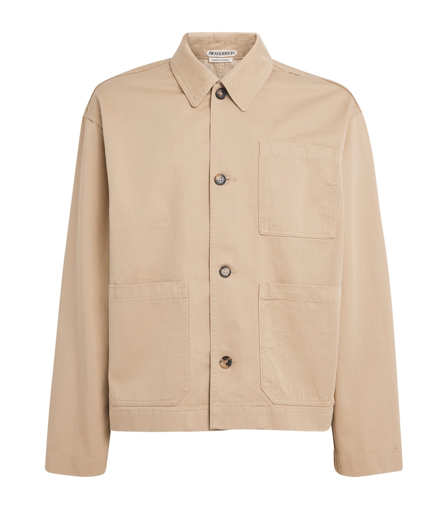 JW Anderson Mens Cotton Pocket-Detail Jacket Washed Green Image 1