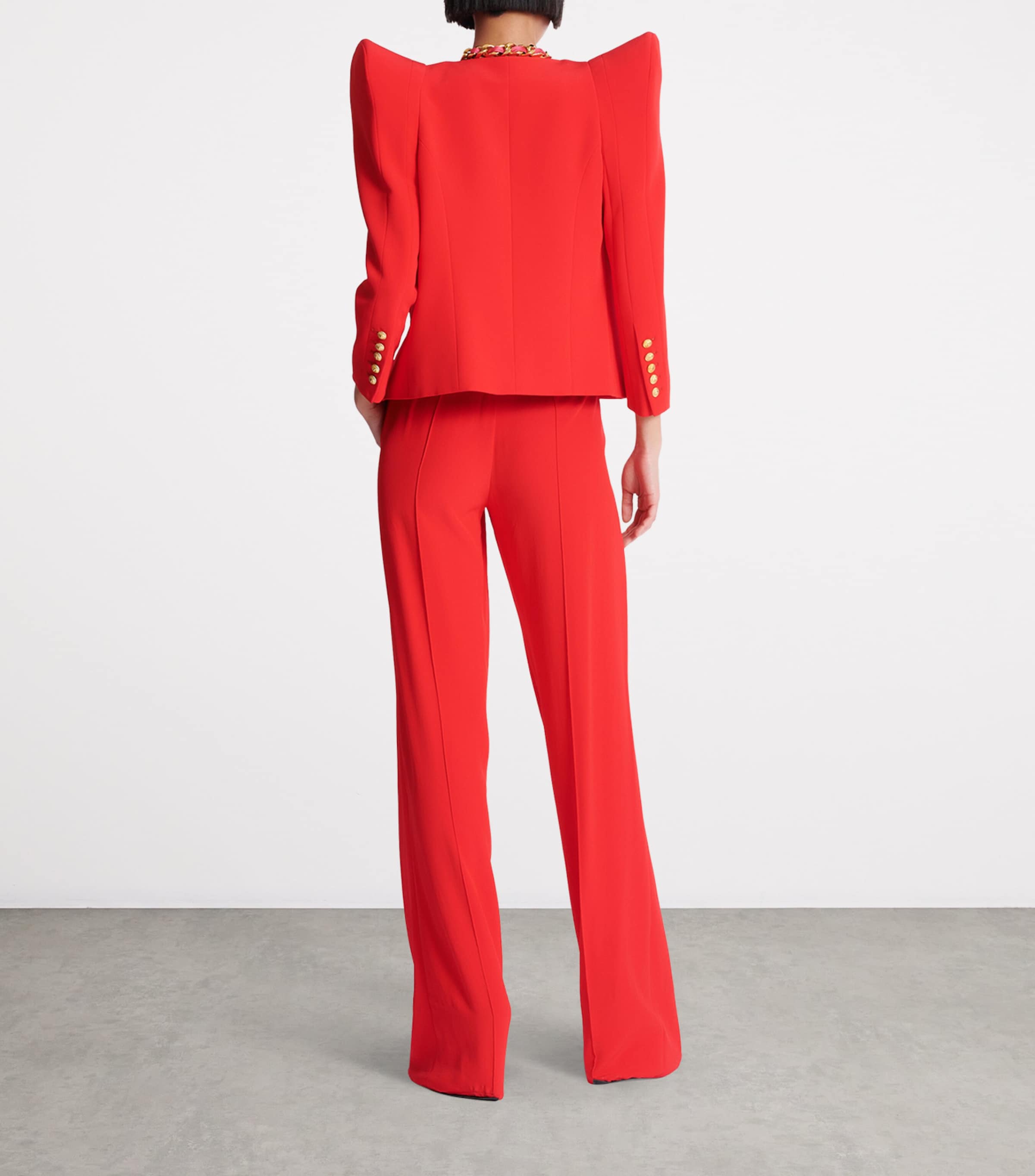 Crepe Cropped Blazer 3CE ROUGE FONCE Image 3