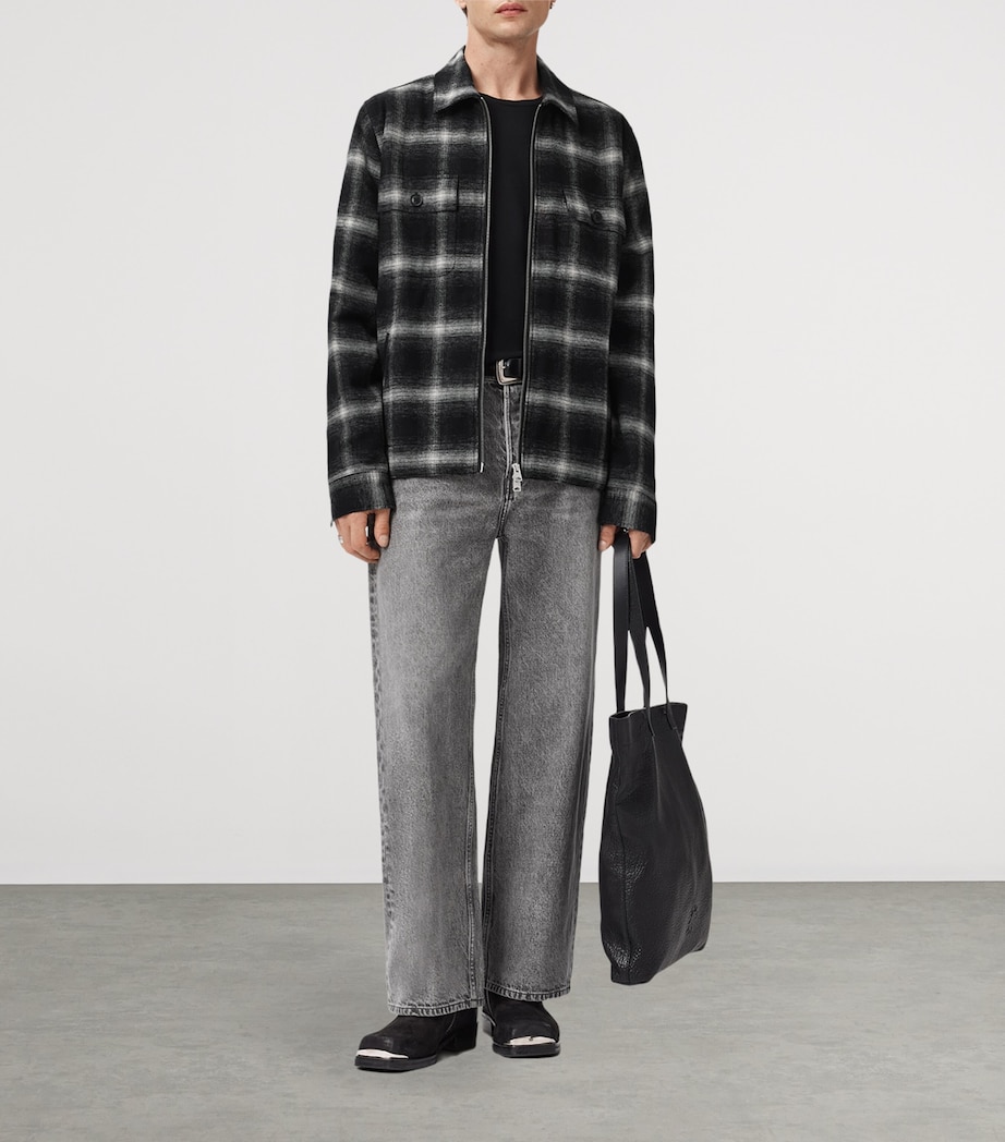 Organic Cotton Check Bayo Jacket BLACK Image 3