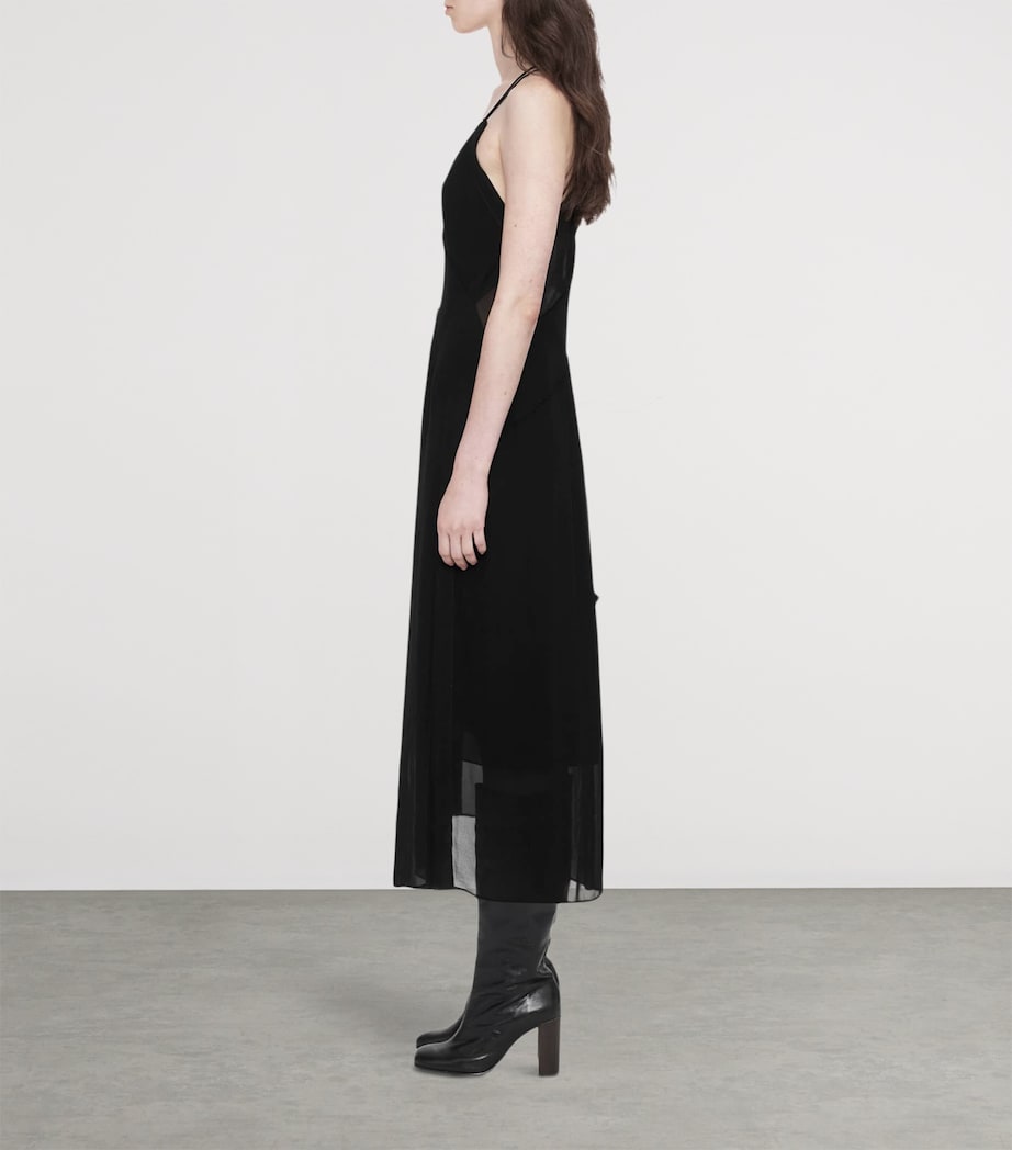 AllSaints Womens Chiffon Fawn Midi Dress Black Image 8