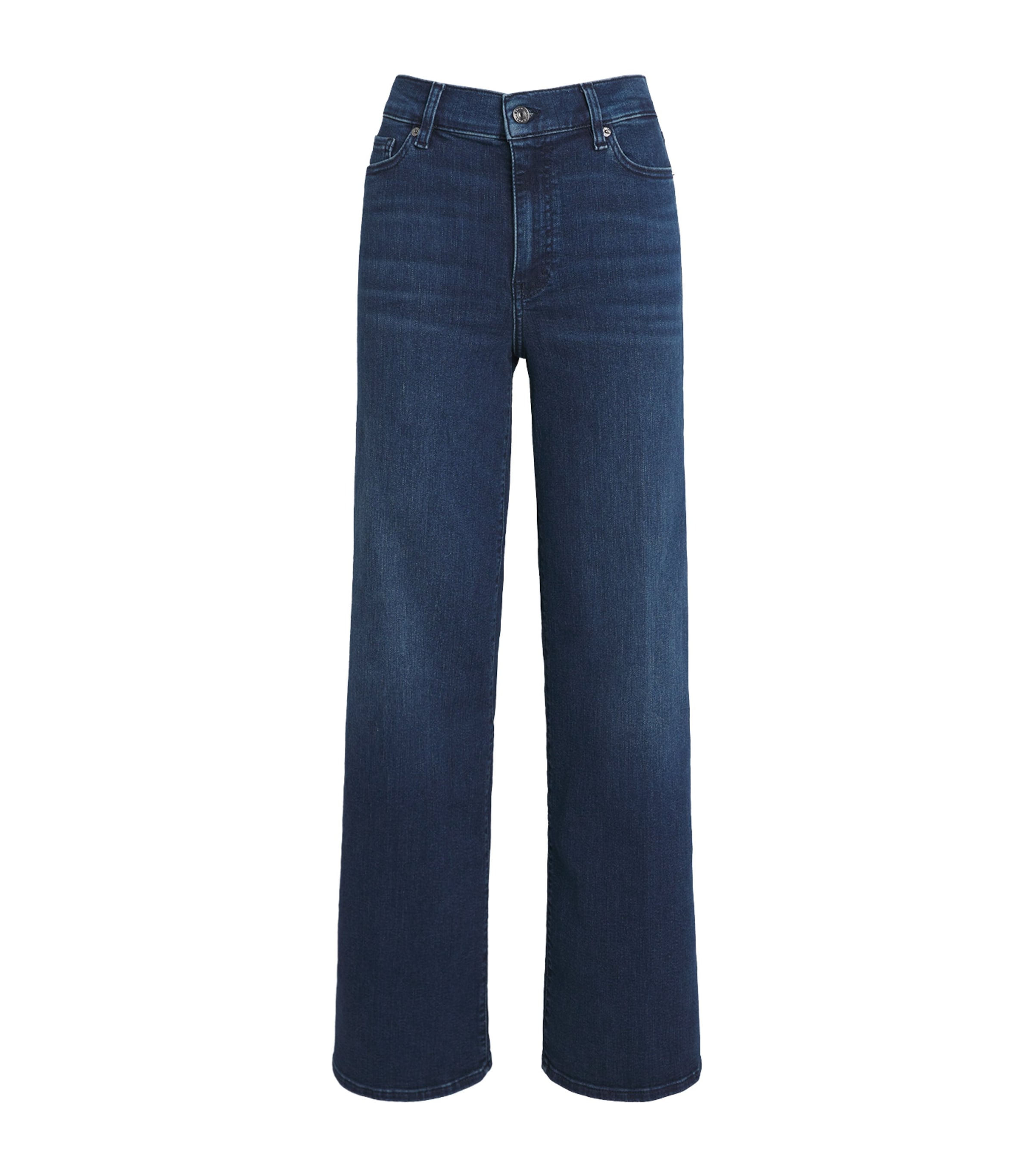 Frame Blue Wide Jeans With Drawstring In Blue