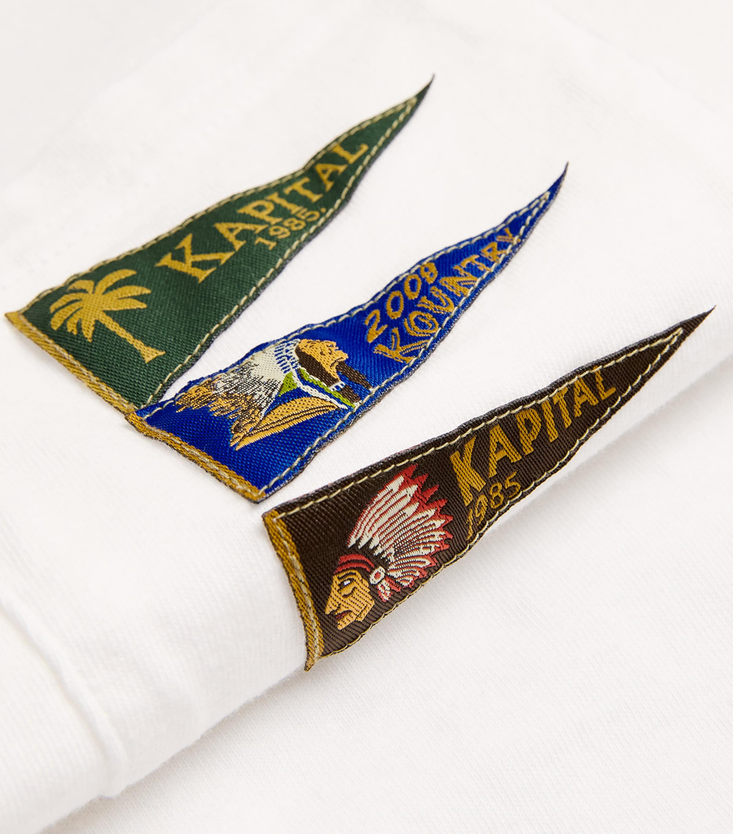 Cotton Pennant Ringer T-Shirt WHITE Image 5