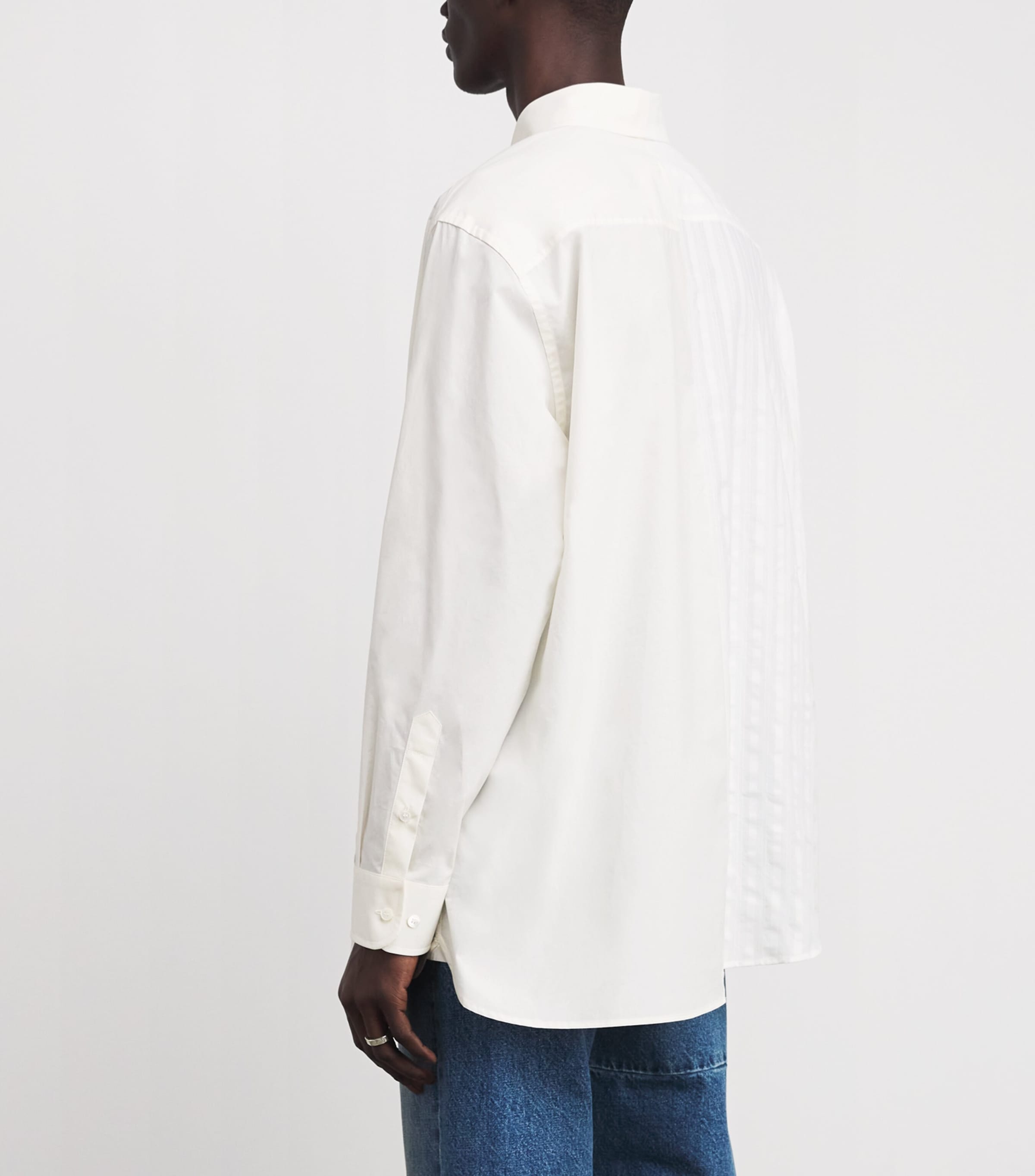 MM6 Maison Margiela Mens Cotton Asymmetric Stripe Shirt Image 4