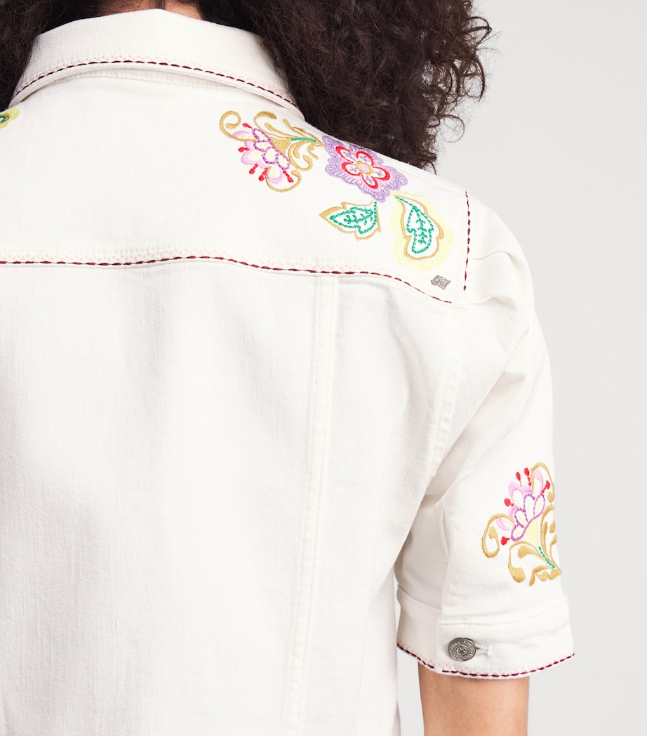 Cinq A Sept Womens Jardin Boheme Carley Denim Jacket Scour Multi Image 3