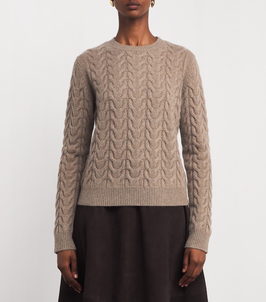 Cashmere Cable-Knit Sweater CAMEL Image 3
