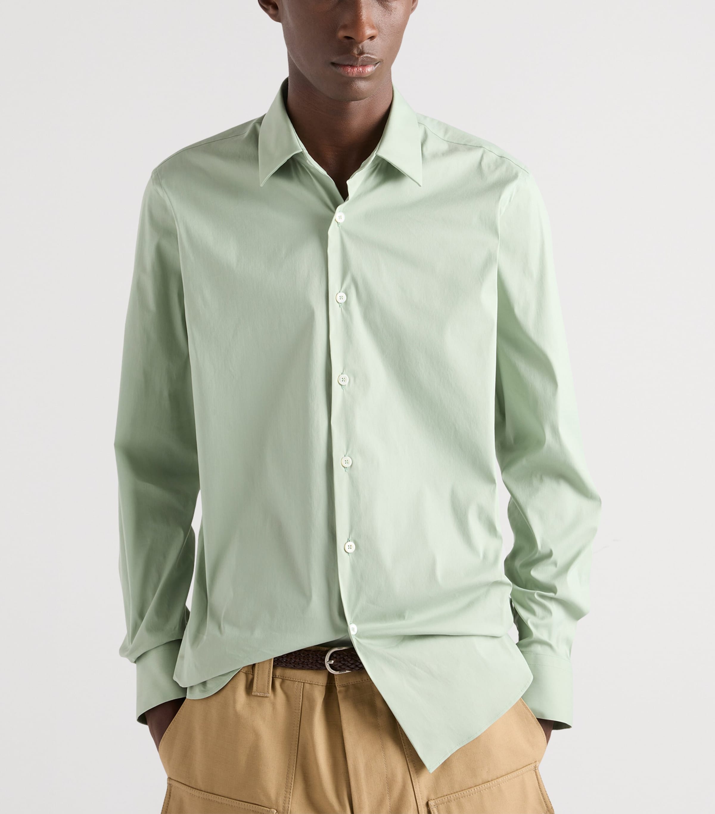 Prada Mens Stretch-Cotton Shirt Image 3