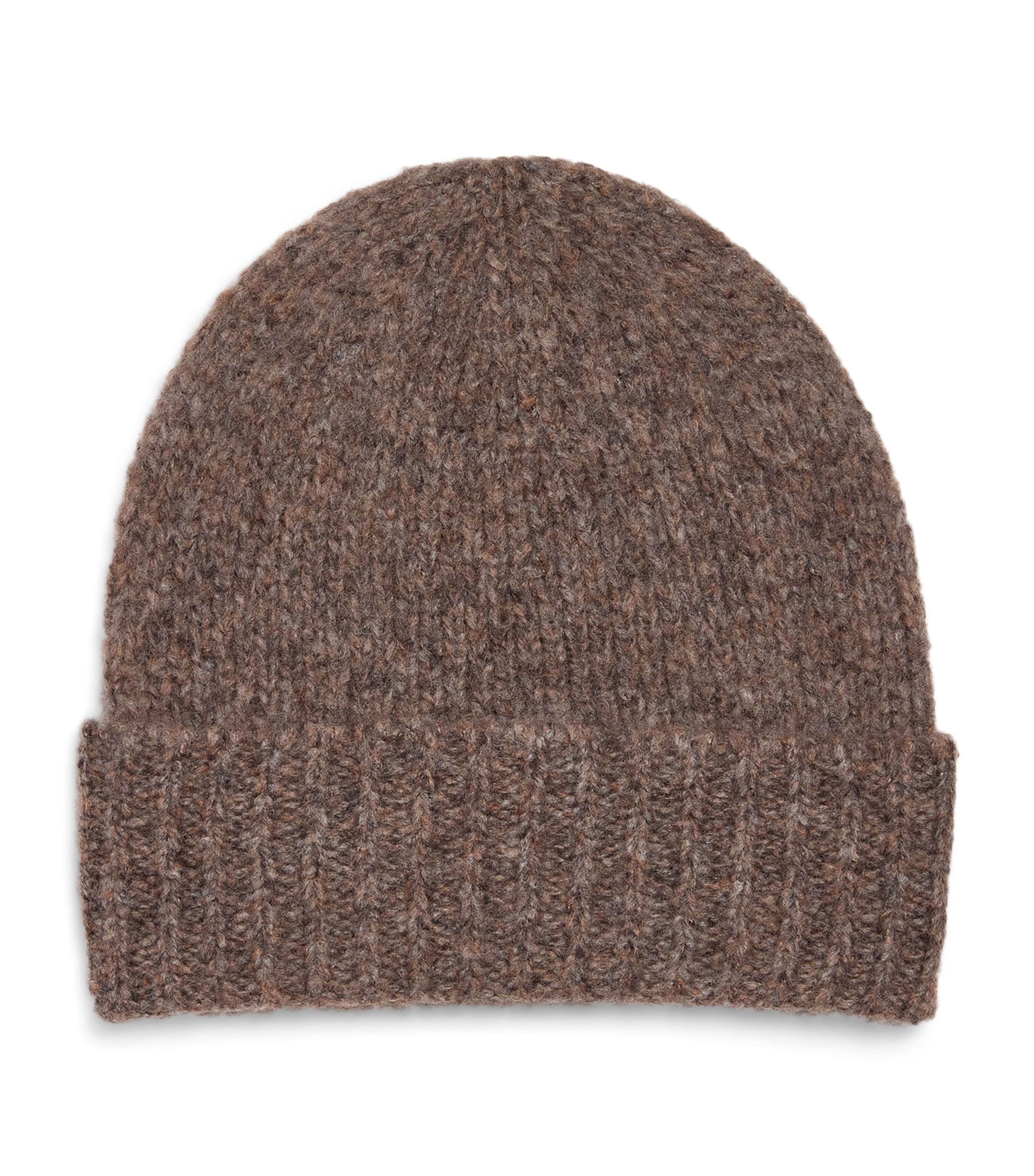 Johnstons Of Elgin Cashmere-silk Brushed Beanie In Brown