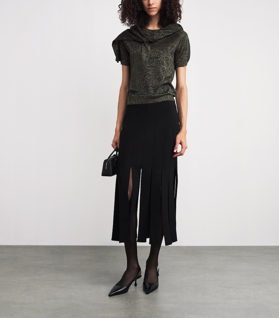 Metallic Lurex Lille Top BLACK/GILT Image 2