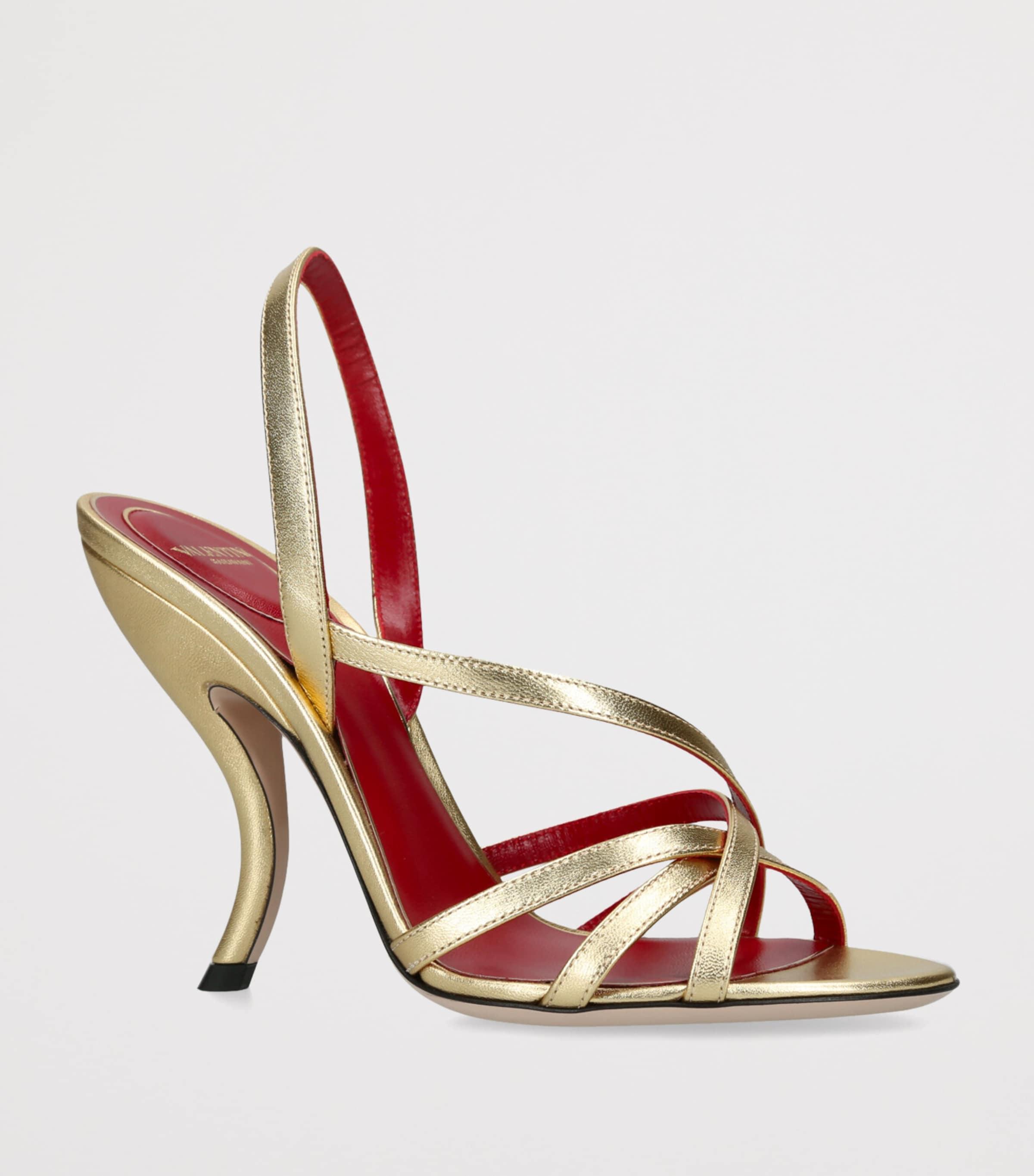 Valentino Garavani Metallic Leather Fetishique Sandals 105 Gold Image 3