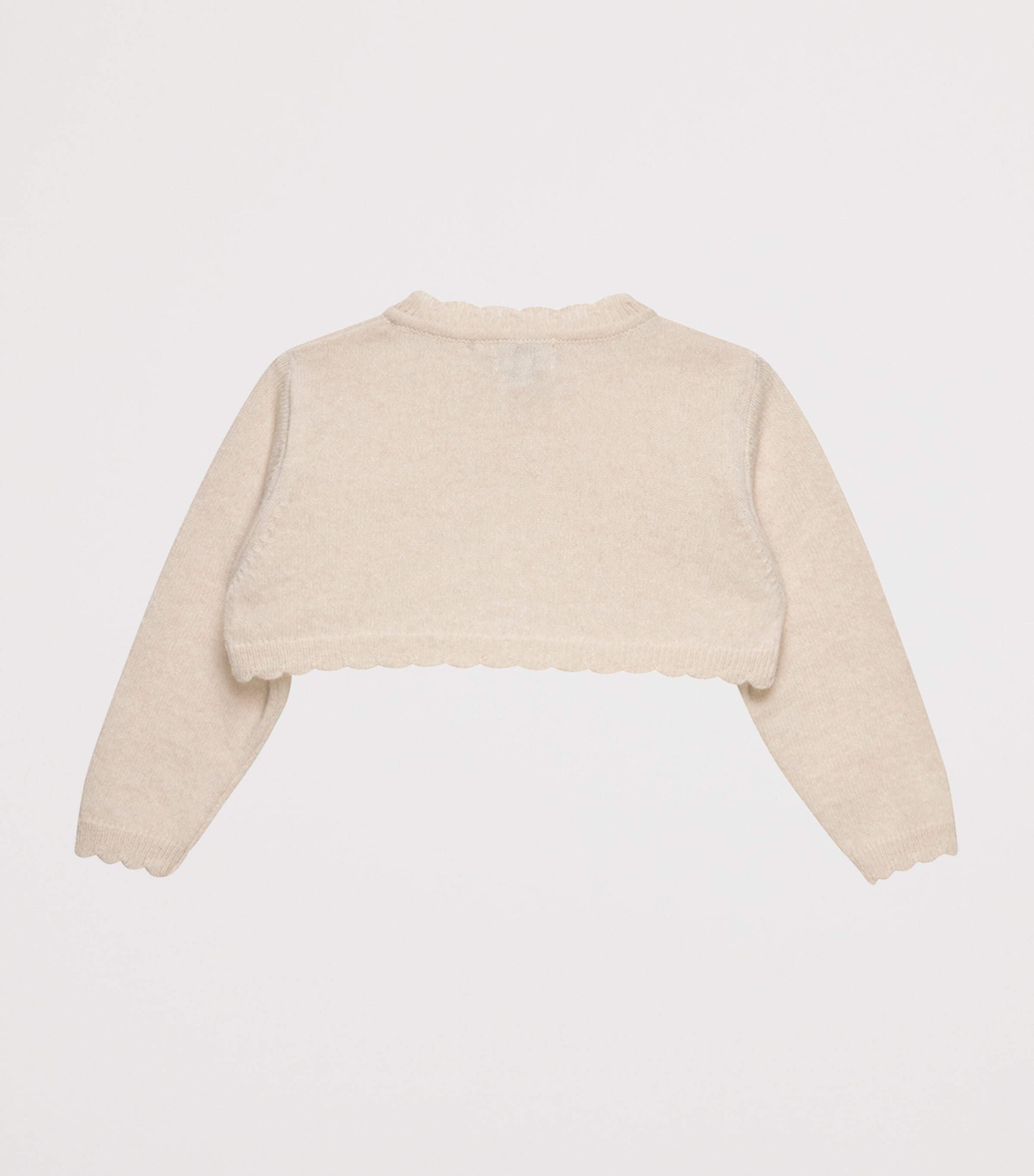 Trotters Merino-Cashmere Clara Cropped Cardigan (Newborn-9 Months) White Image 2