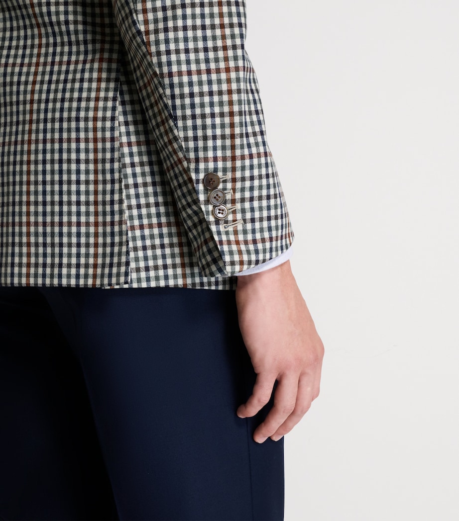 Wool Gingham Blazer 201BROWN Image 5