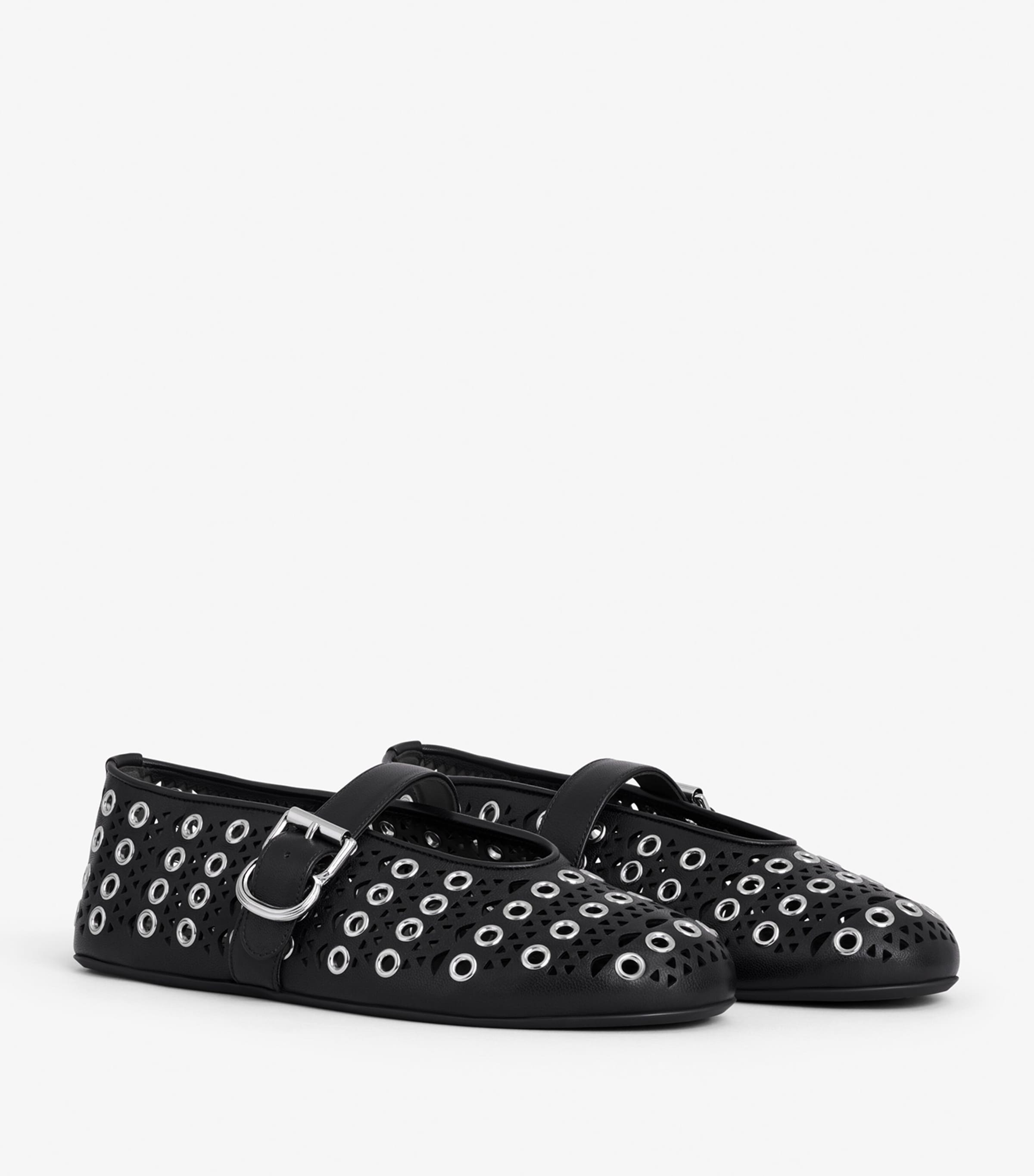 Leather Vienne Ballet Flats NOIR Image 2