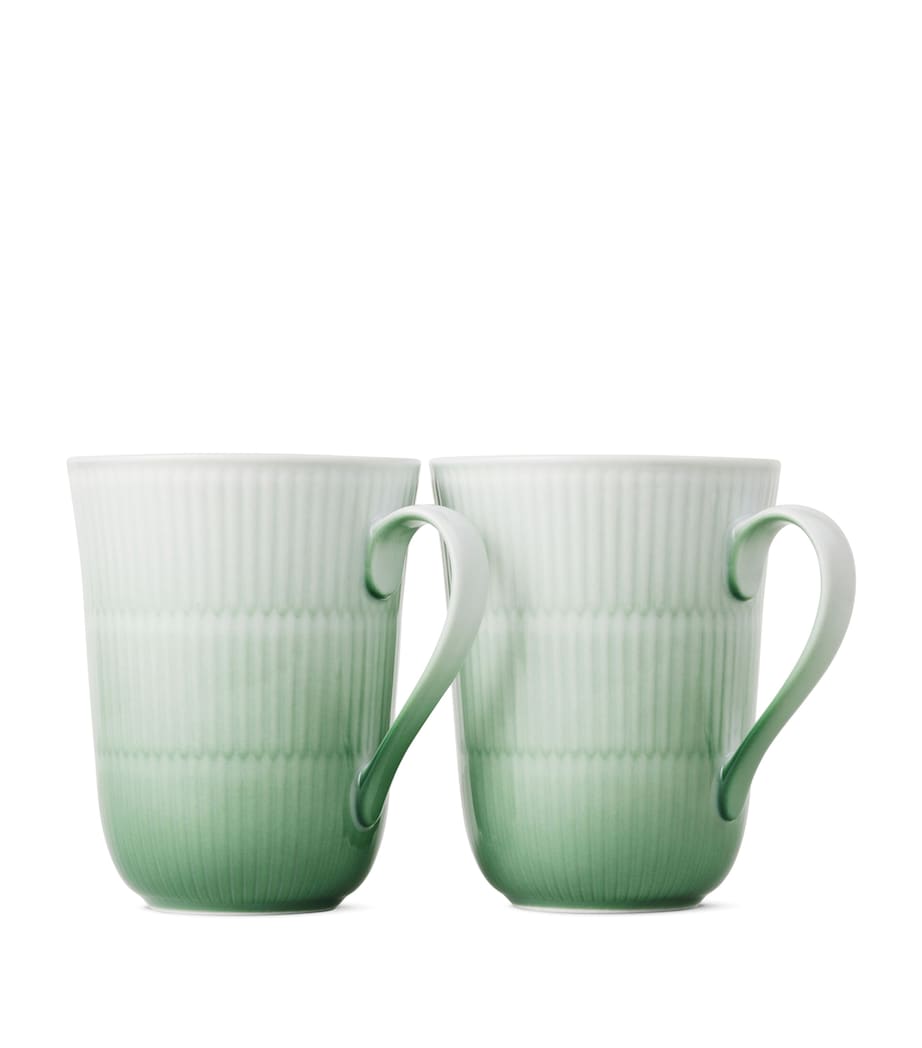 Royal Copenhagen Porcelain Iris Mug (Set of 2) Green Image 1