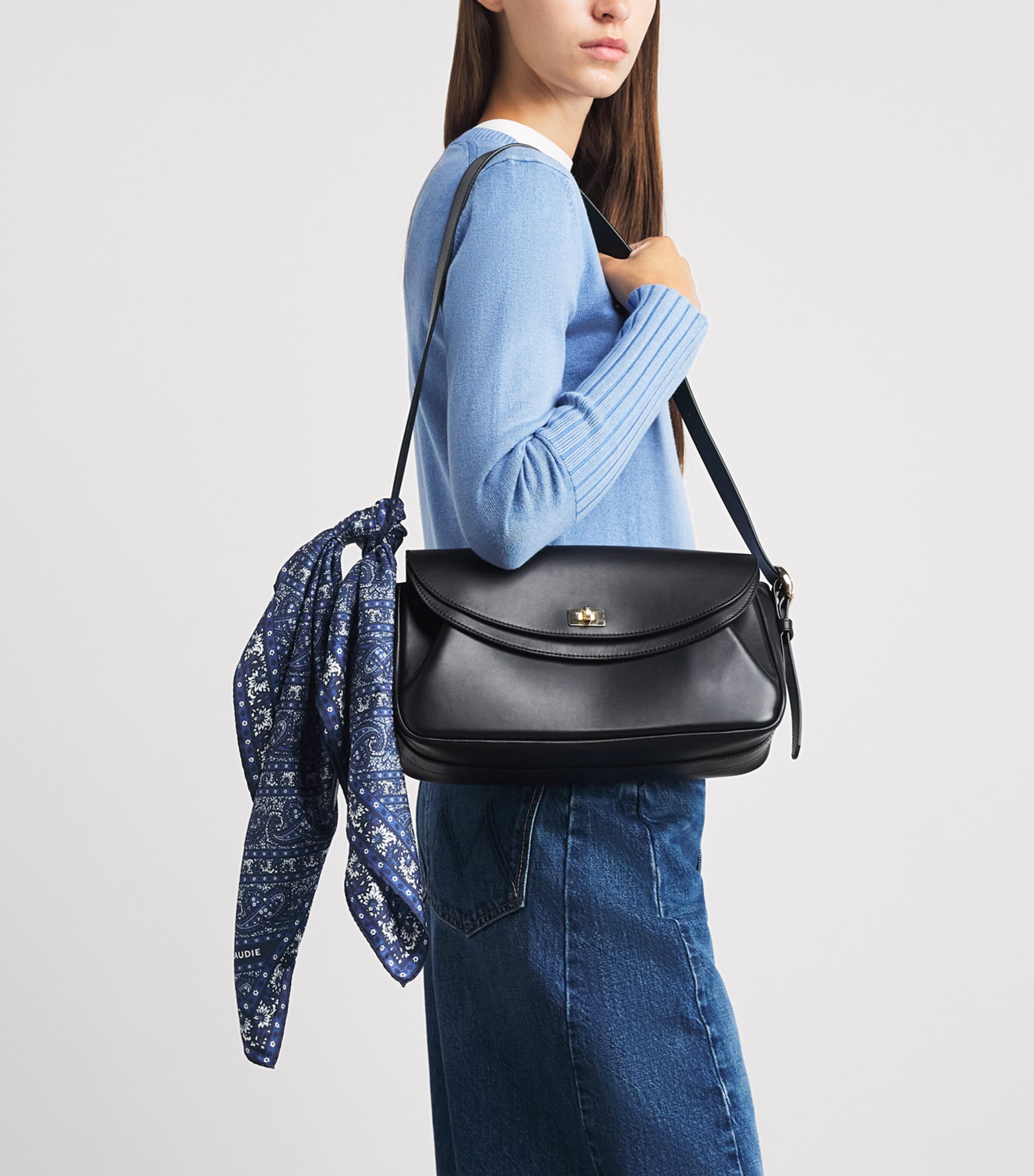 Claudie Pierlot Silk Paisley Scarf Navy Image 2
