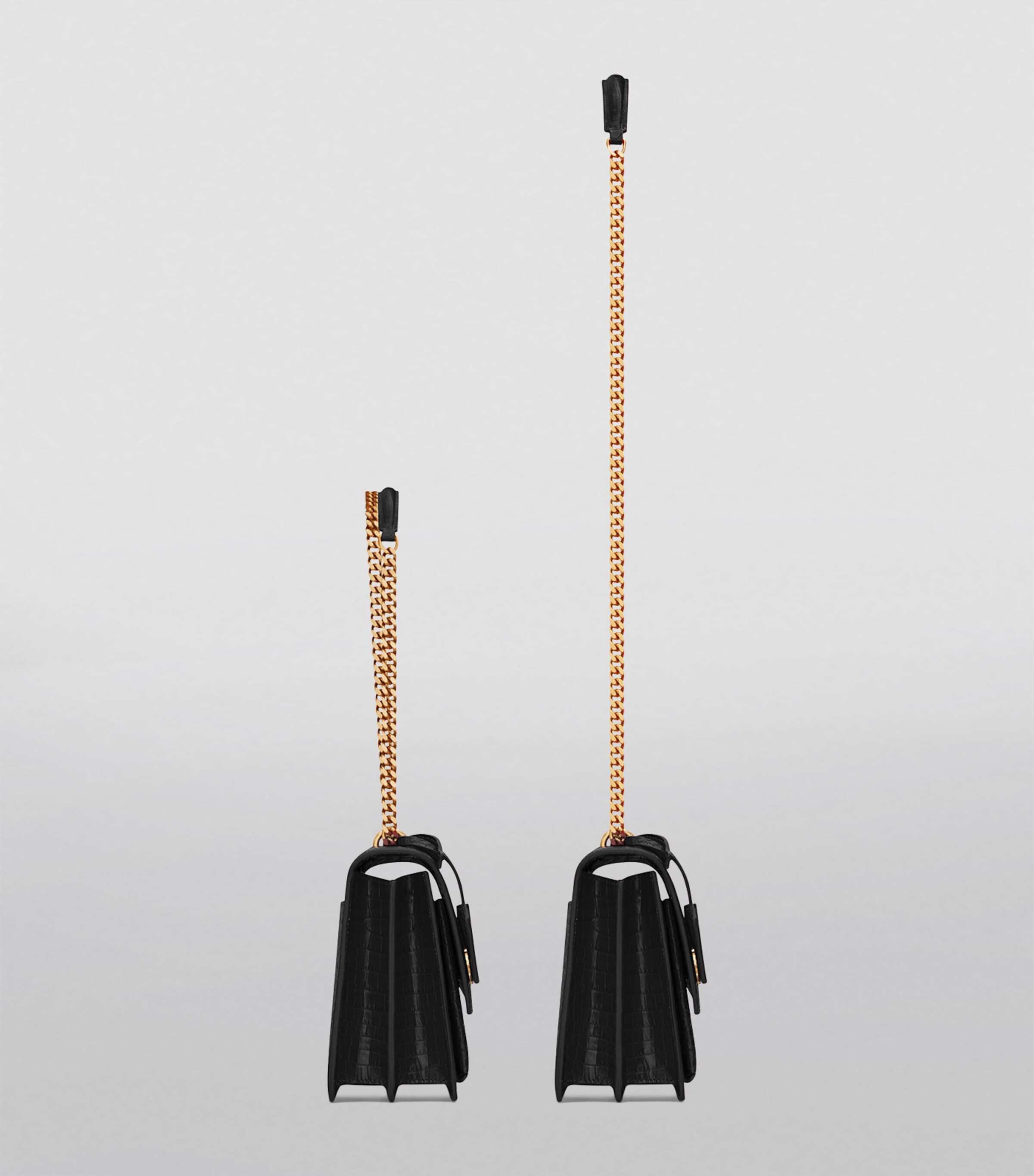 Medium Sunset Croc-Embossed Shoulder Bag 1000 Image 4