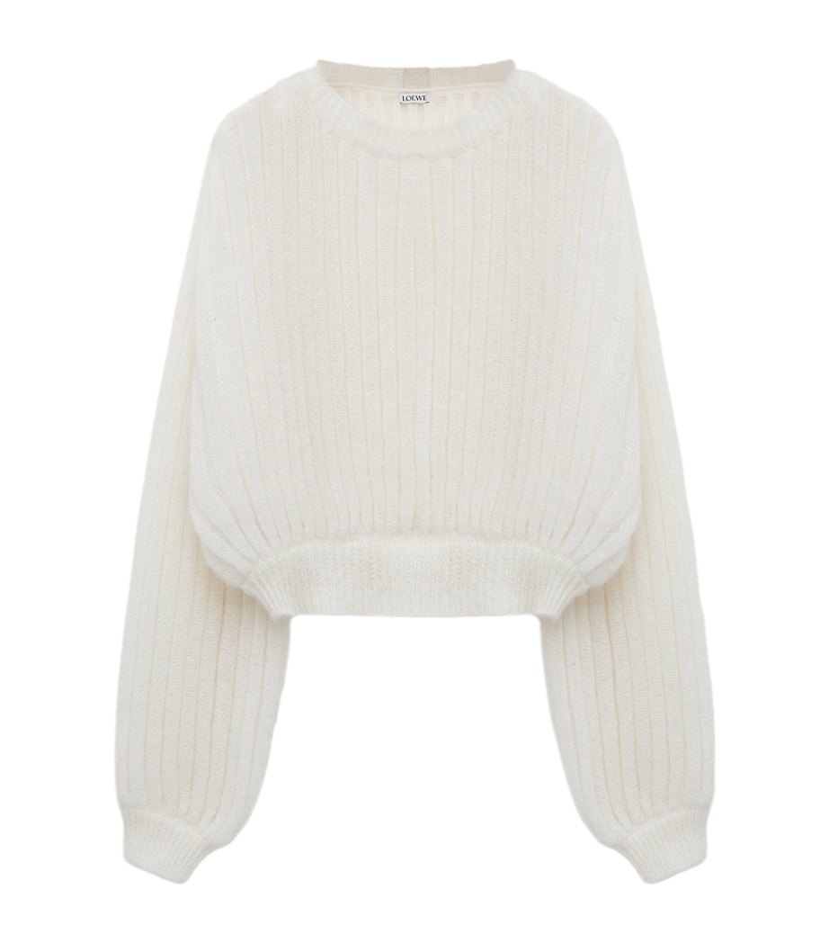 Ribbed Balloon Sweater WHITE Image 1