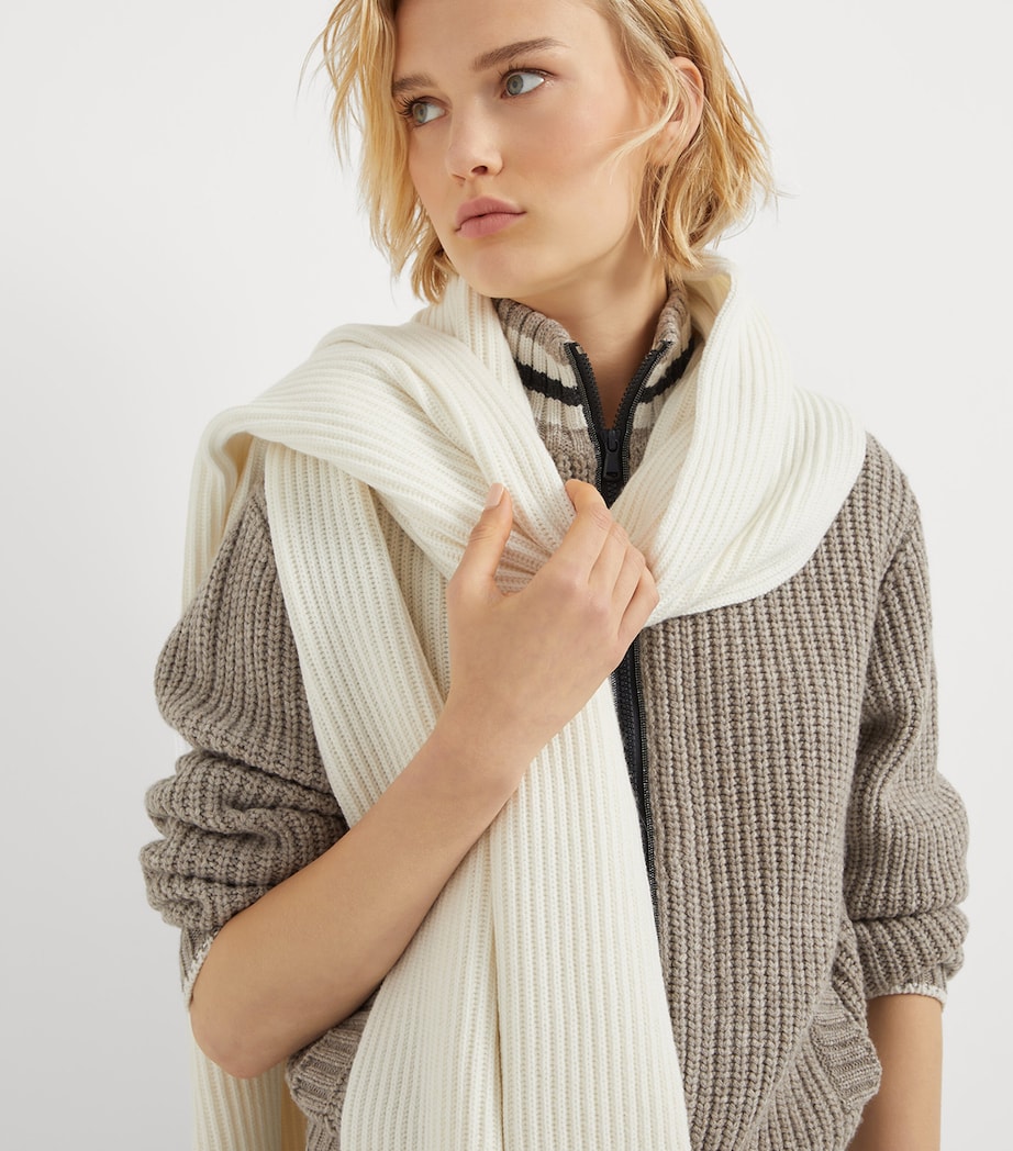 Cashmere English Rib Monili Scarf CK757 Image 3