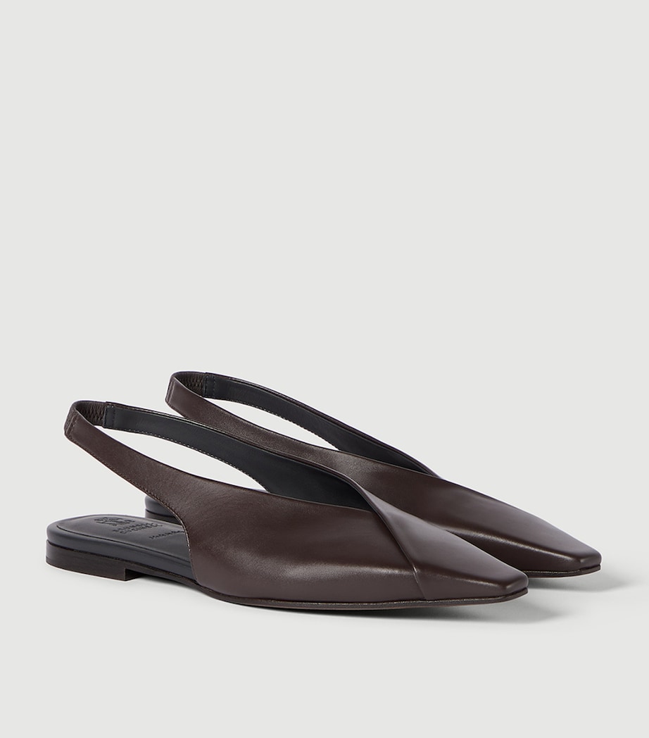 Brunello Cucinelli Leather Slingback Flats Image 3