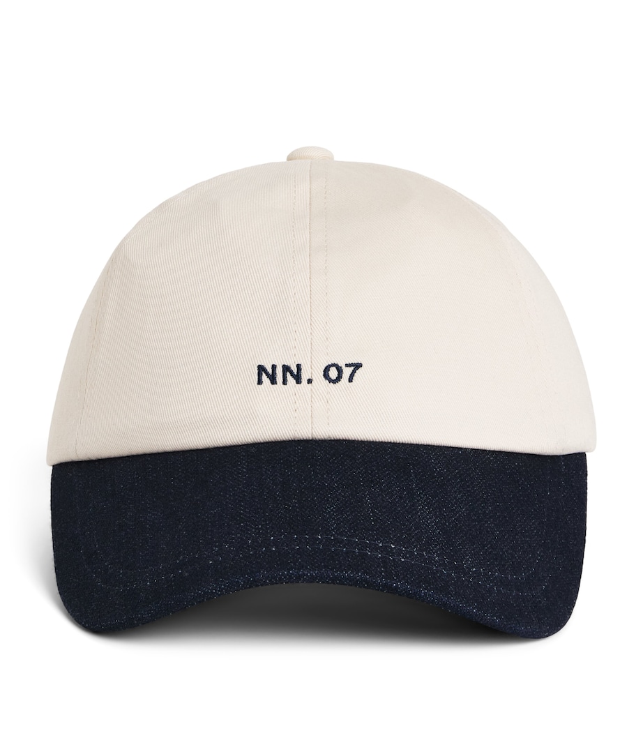 NN.07 Cotton Logo Baseball Cap Raw Indigo Image 1