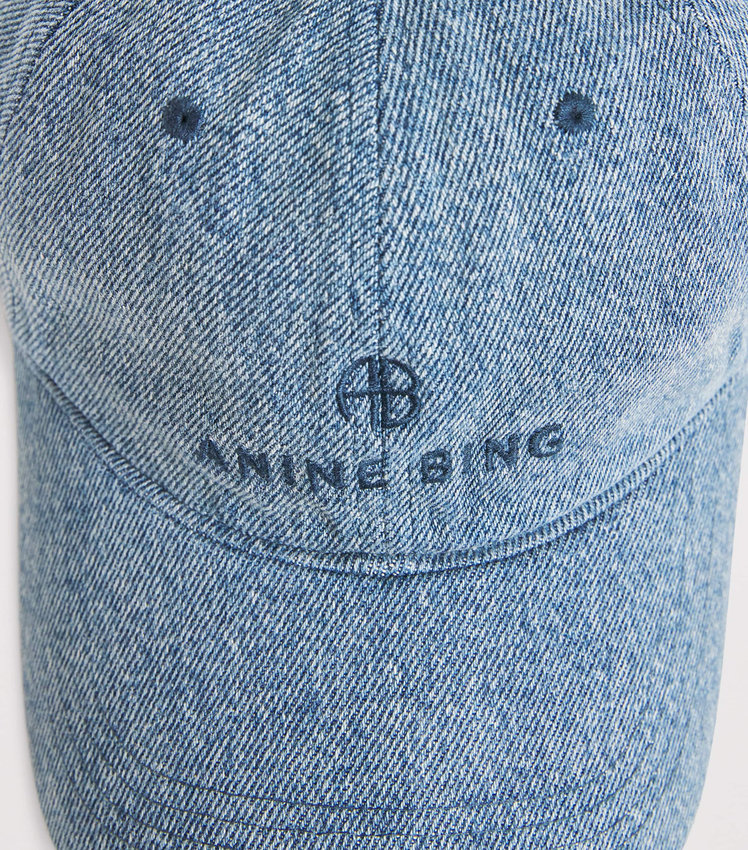 ANINE BING Embroidered Jeremy Baseball Cap Shadow Blue Image 4