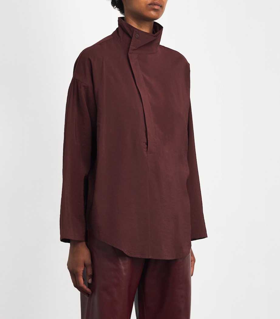 Asymmetric Placket Sanctuary Shirt OXBLOOD HABOTAI Image 3