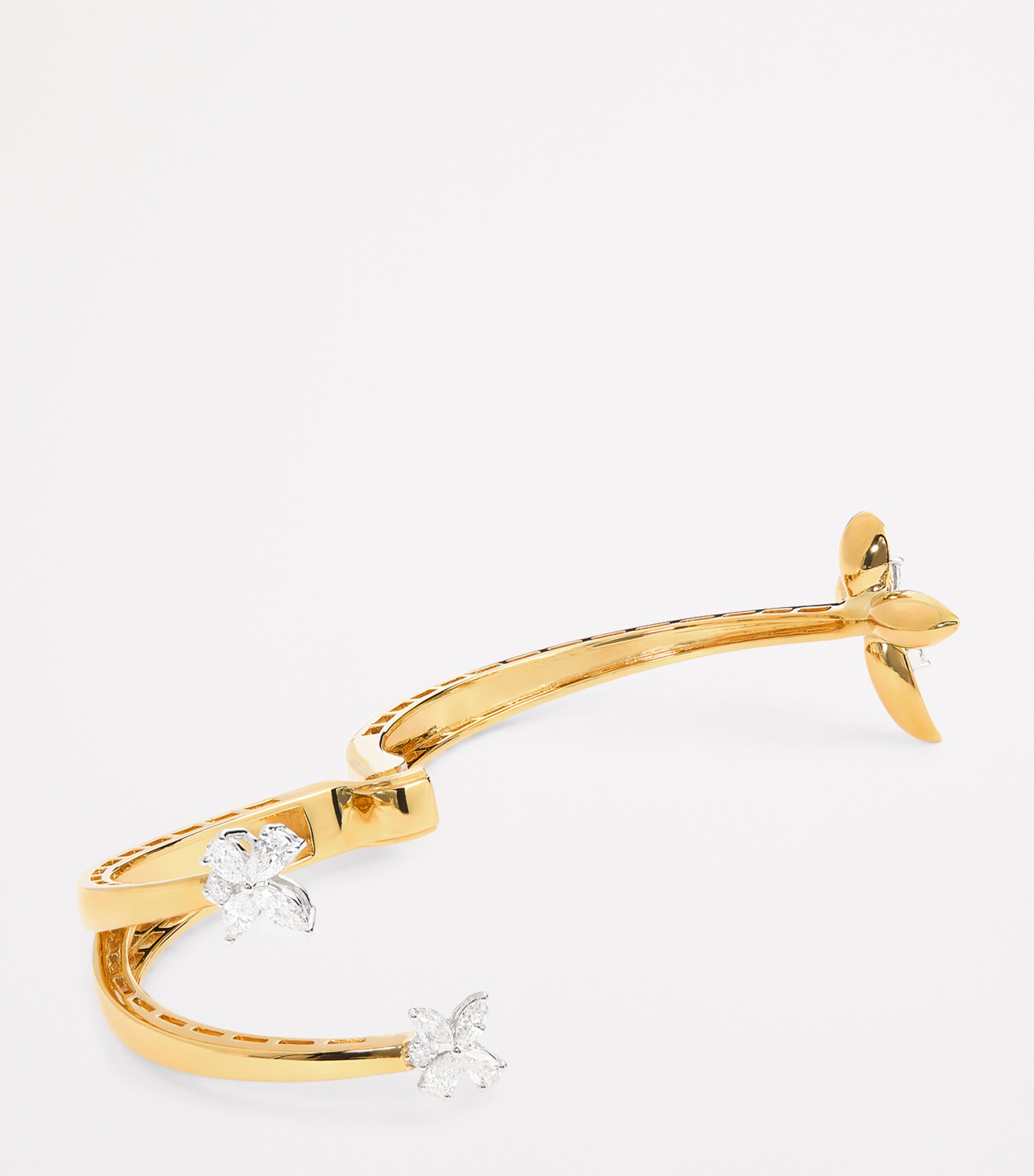 Mixed Gold and Diamond Butterfly Bangle MIXED GOLD Image 4