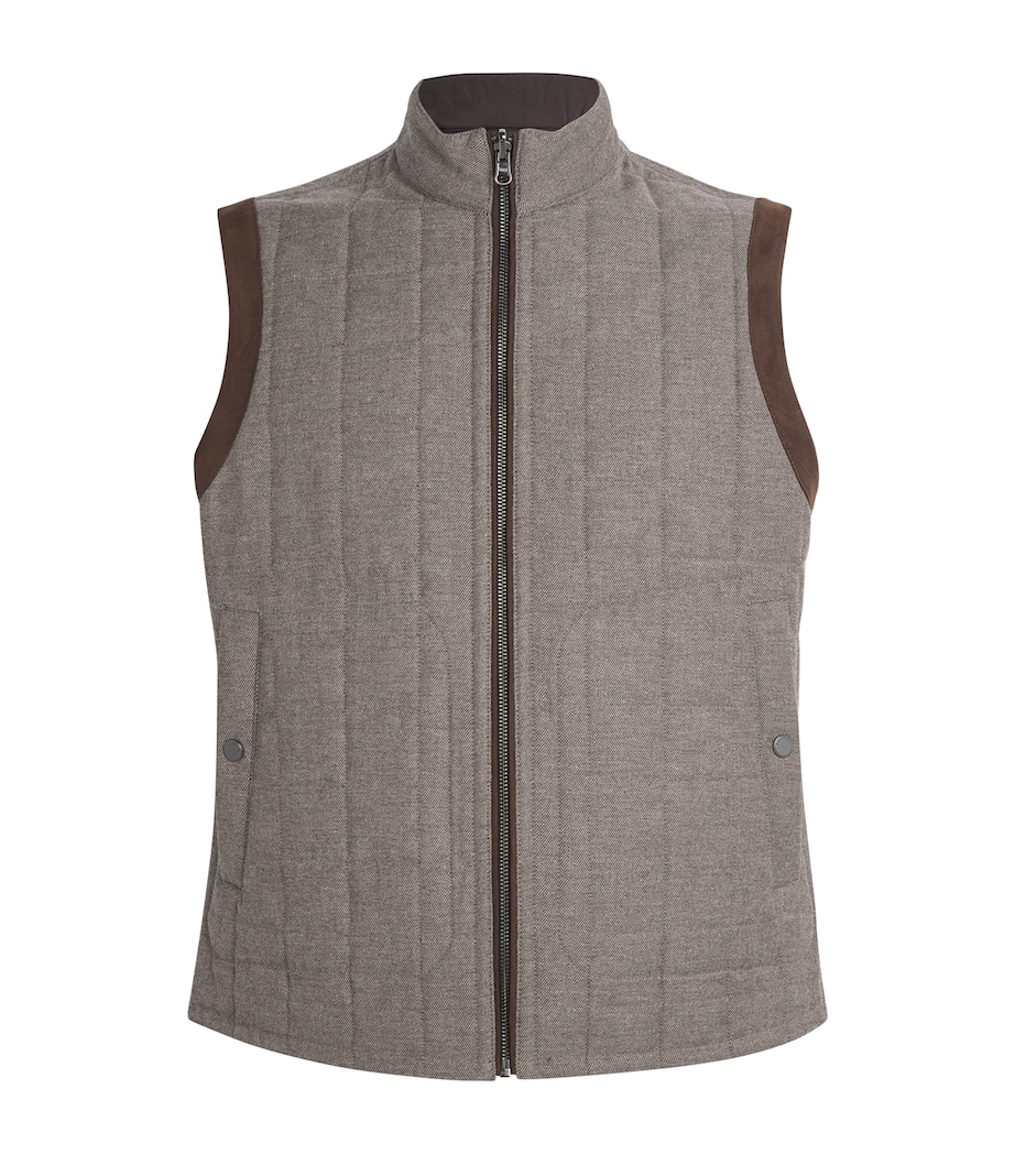Quilted Reversible Gilet 40 BROWN Image 1