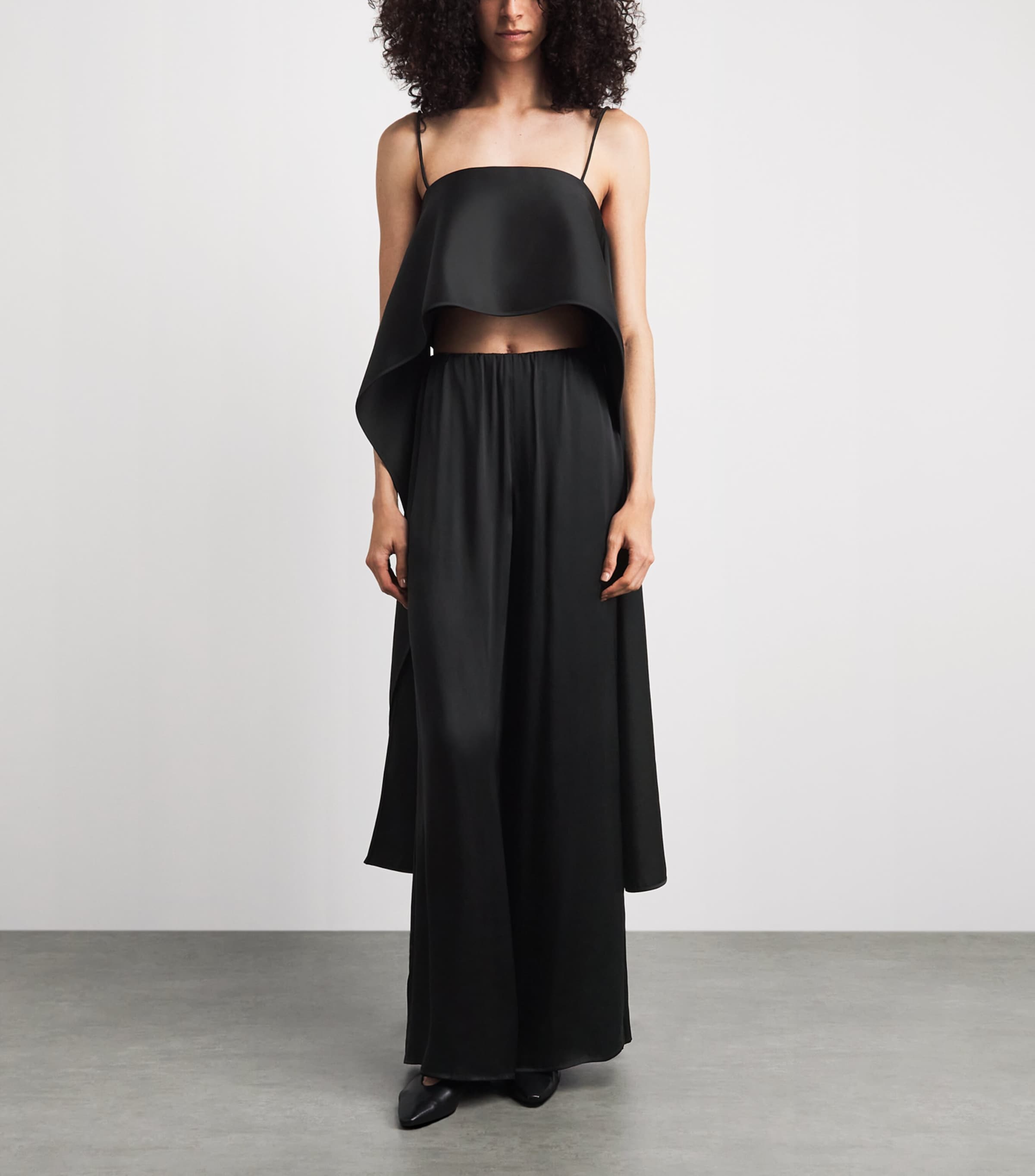 CAMILLA AND MARC Womens Satin Draped Tamar Top Black Dblk Image 4