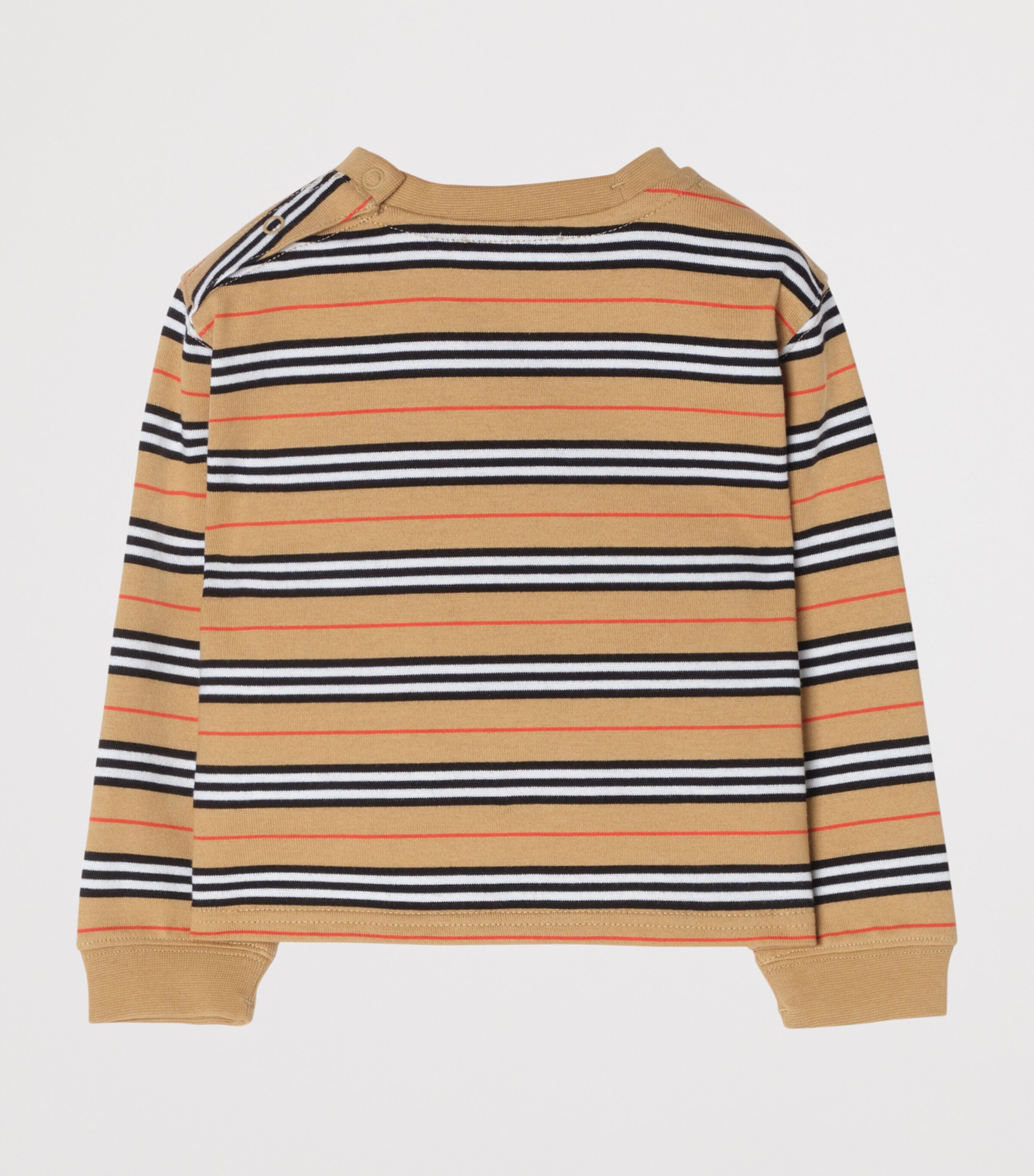 Burberry Kids Icon Stripe Long-Sleeve T-Shirt (6 Months - 3 Years) Sand Ip Check Image 2