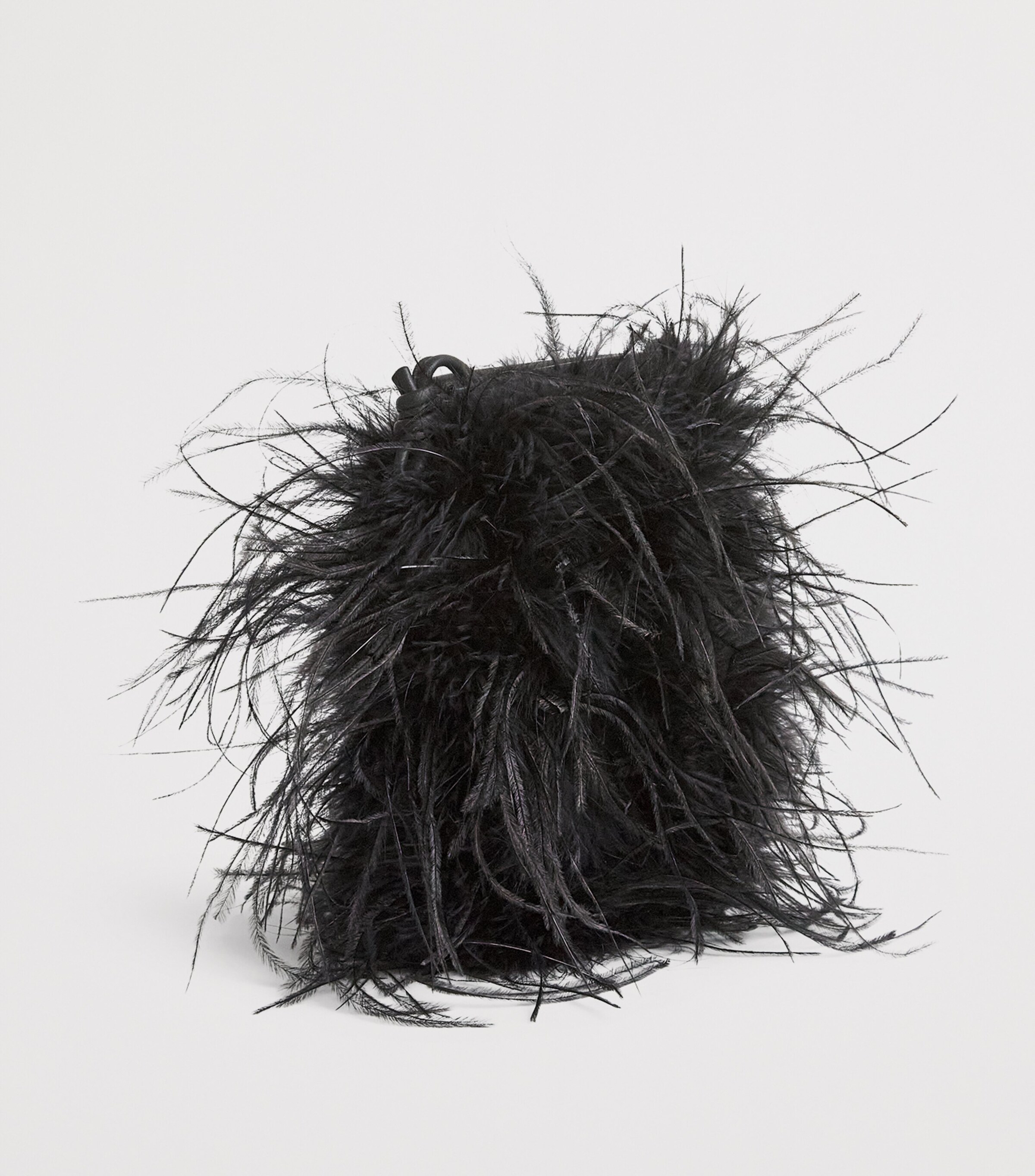Yves Salomon Leather-Ostrich Feather Cross-Body Bag Image 3