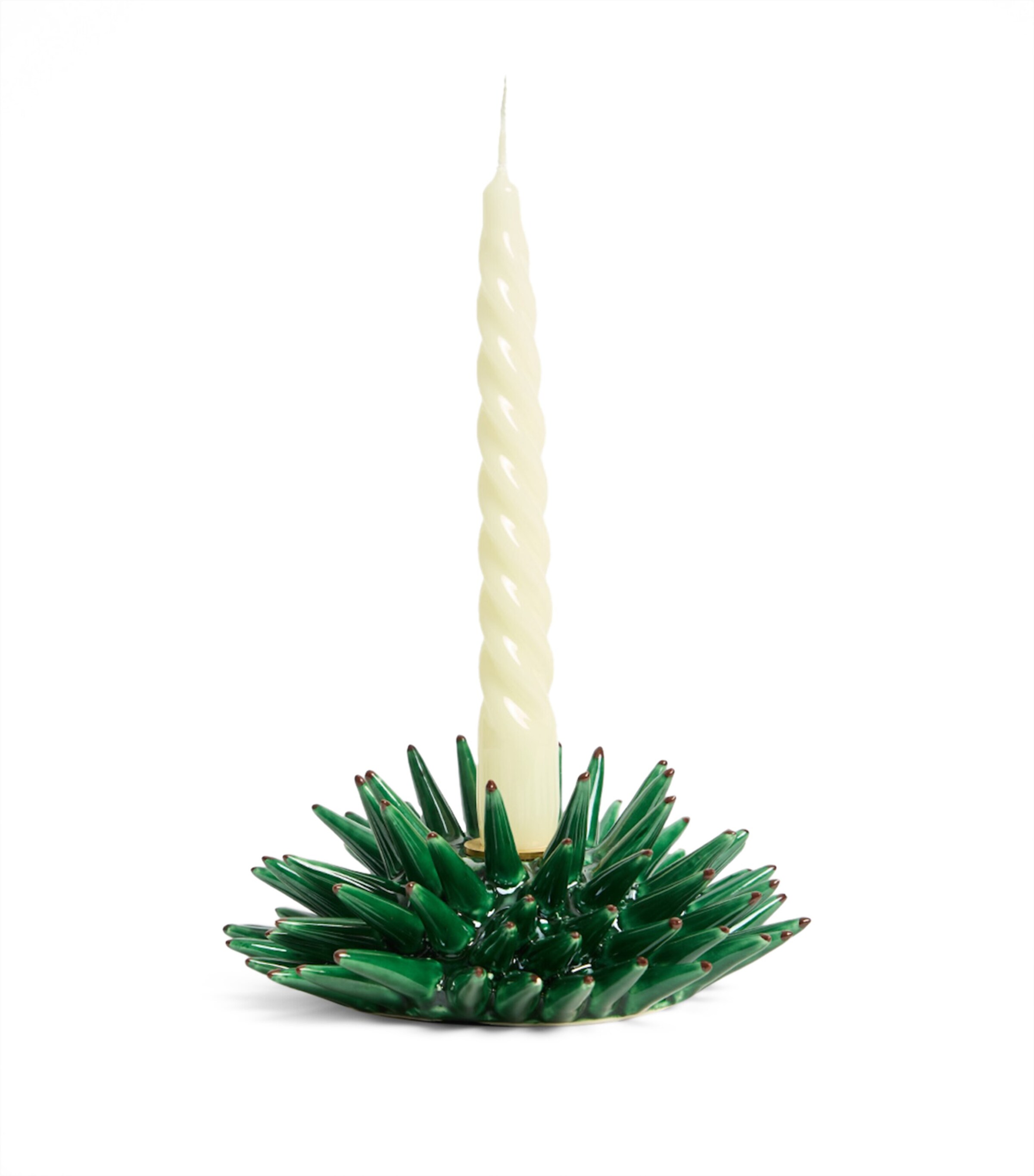 La Doublej Ceramic Spine Candle Holder Forest Green Image 2