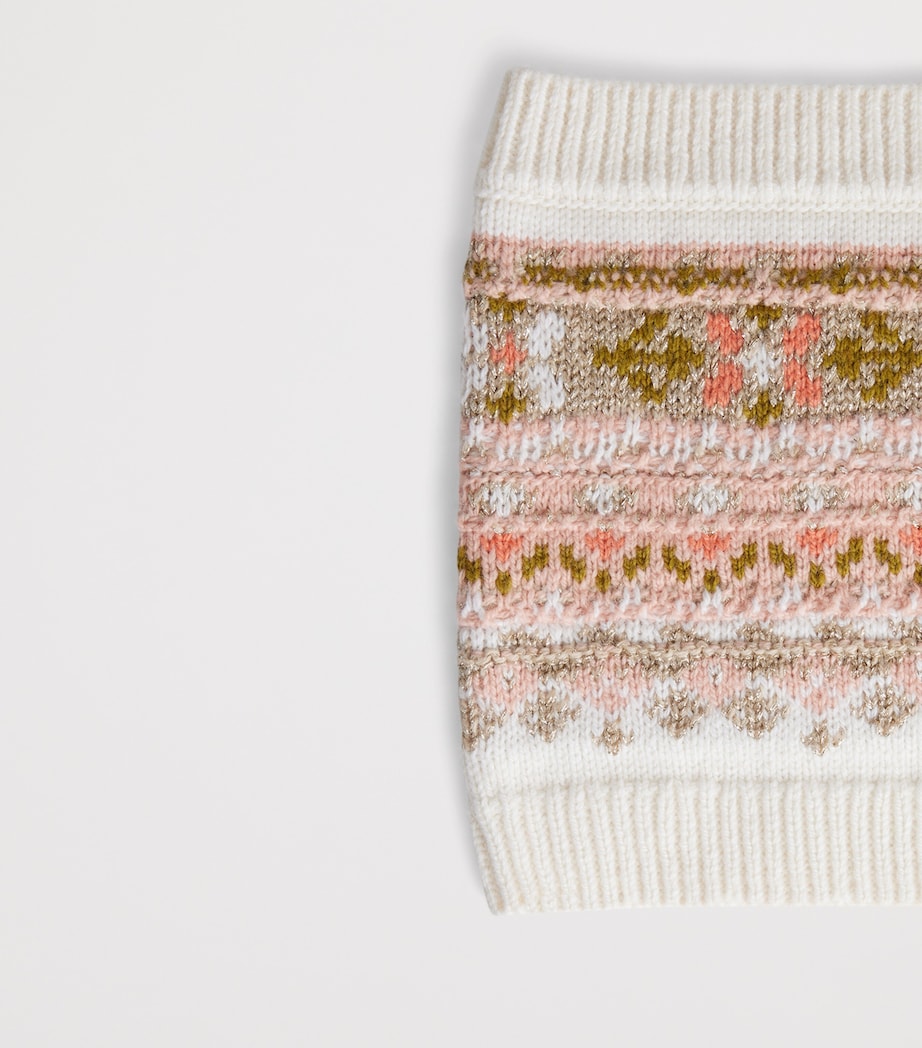 Bonpoint Wool-Blend Jacquard Scarf Blanc Naturel Image 2