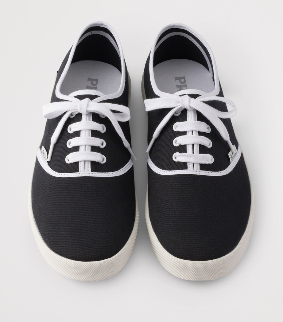 Prada Cotton Drill Low-Top Sneakers Image 4