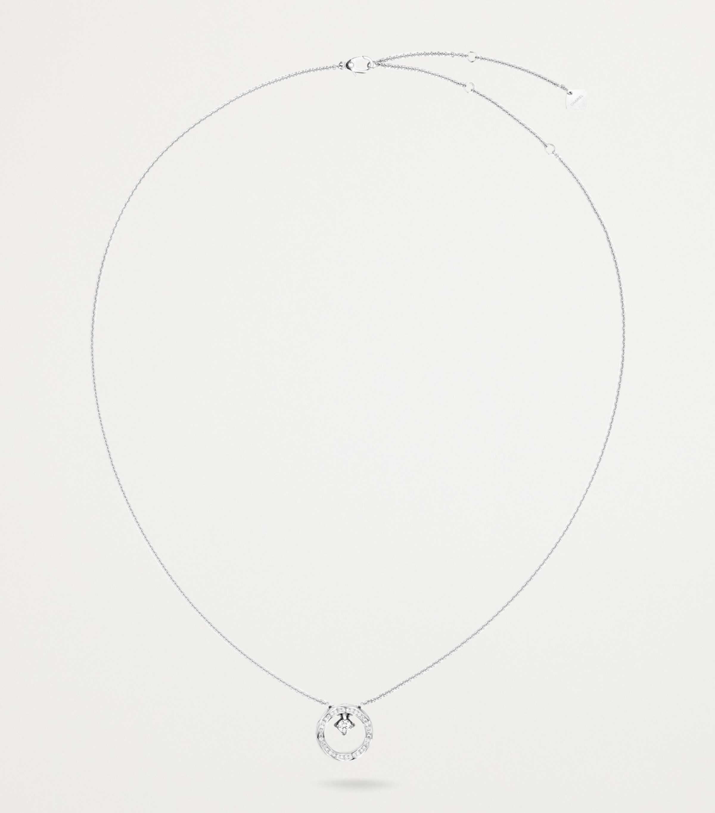 White Gold and Diamond Coco Crush Necklace SILVER Image 4