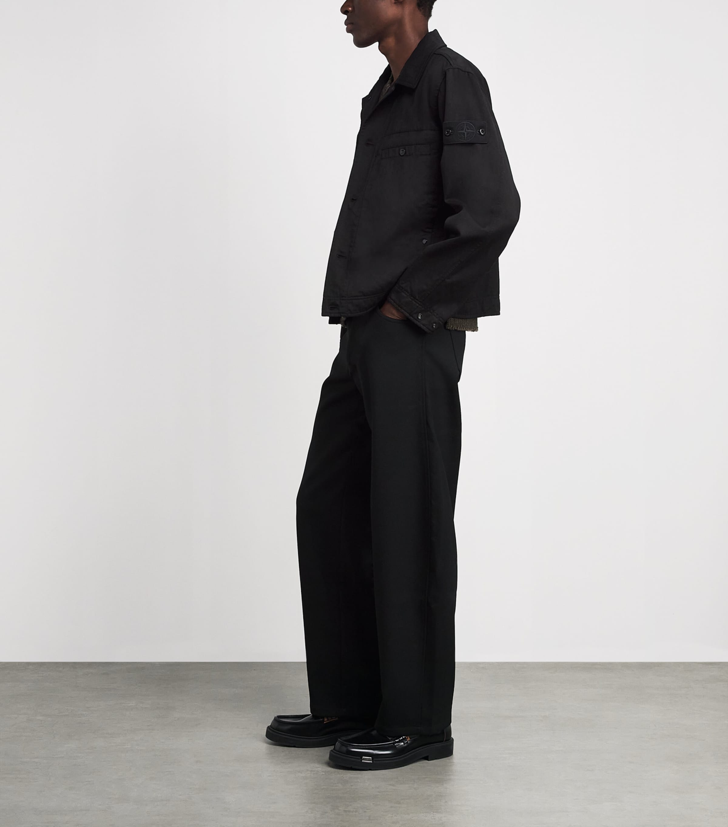 Stone Island Mens Virgin Wool-Cotton Gabardine-TC_S.I. Ghost Jacket Image 2