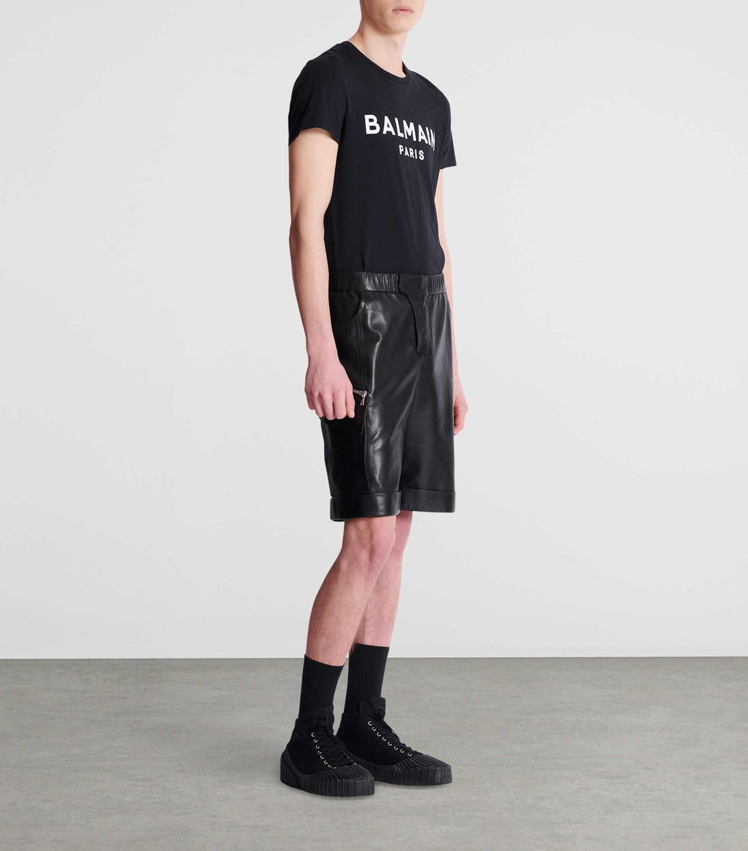 Lambskin Cargo Shorts 0PA NOIR Image 2
