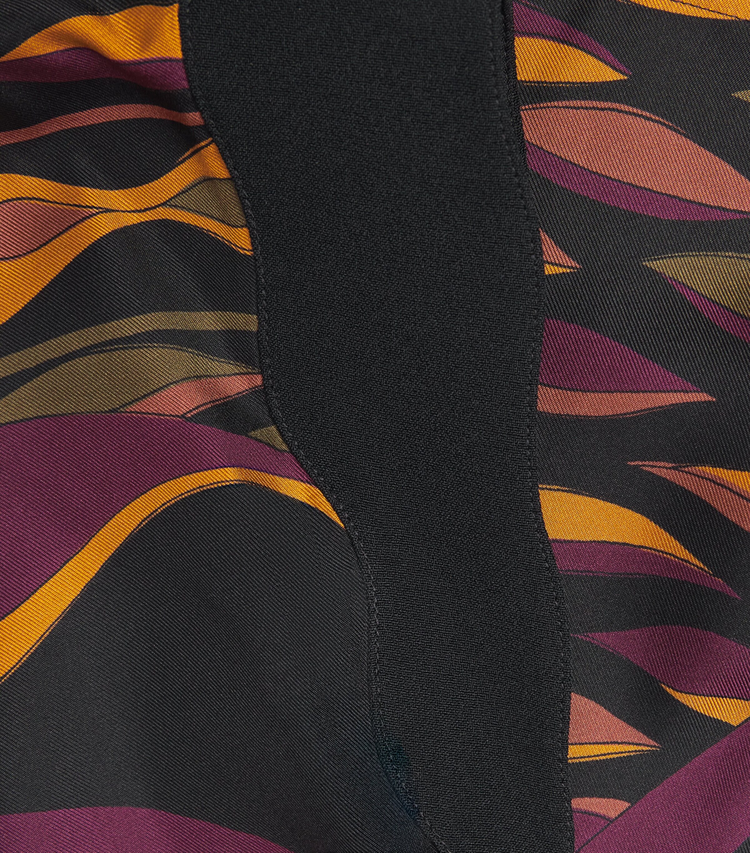 PUCCI Womens Silk Dune Print Blouse Bordeaux Gold Image 6